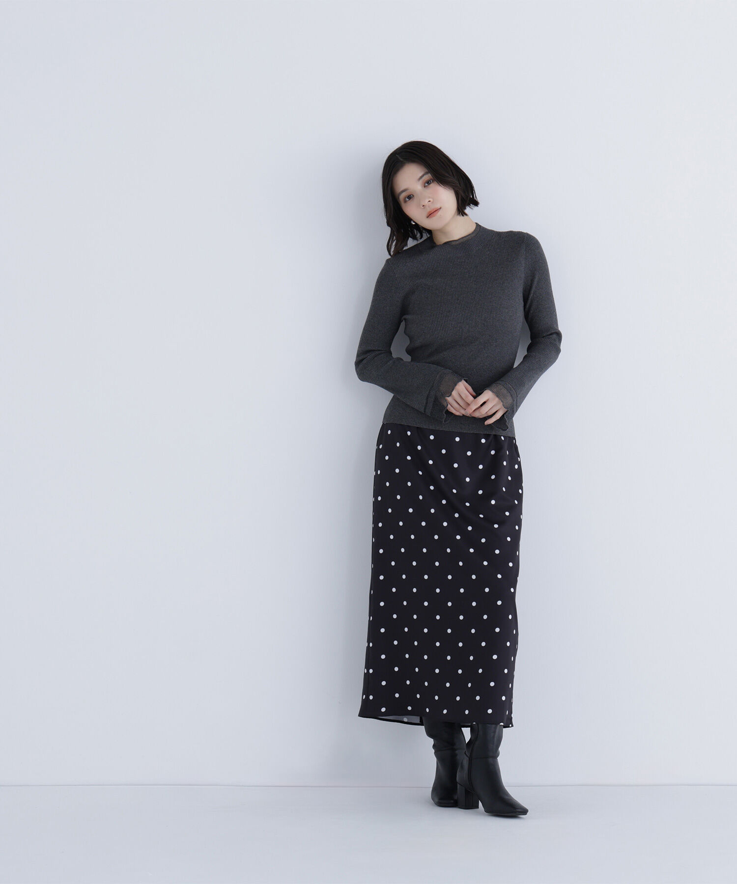  「&ldquo;さりげな&rdquo;シアースリーブニット」|ニット・セーター|