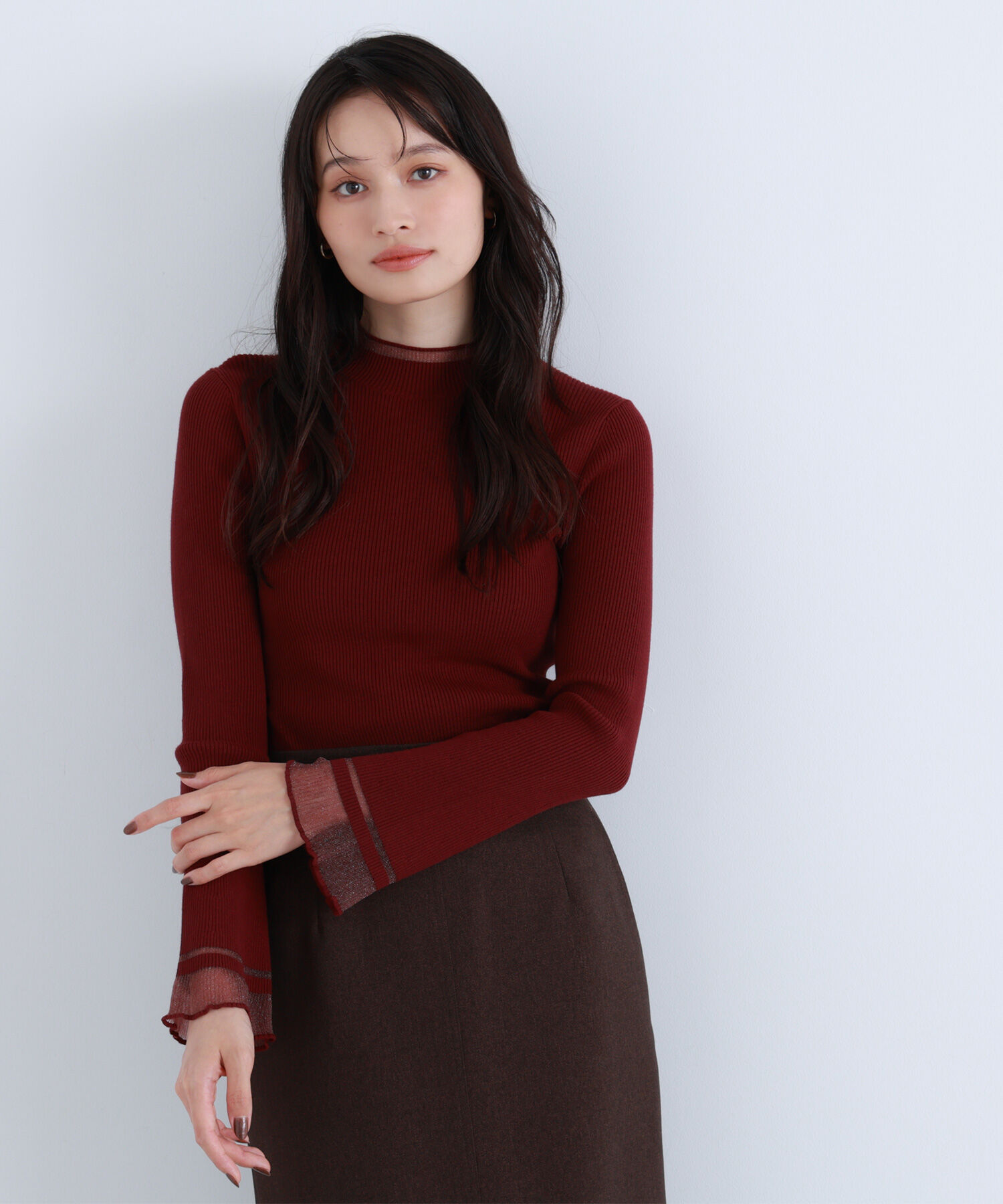  「&ldquo;さりげな&rdquo;シアースリーブニット」|ニット・セーター|