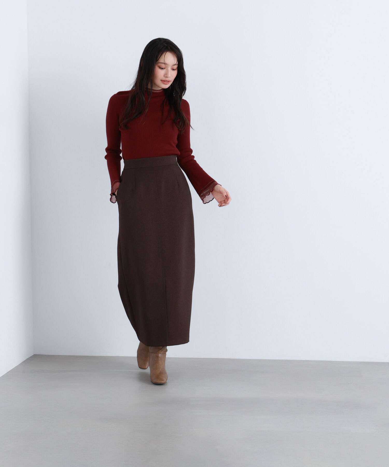  「&ldquo;さりげな&rdquo;シアースリーブニット」|ニット・セーター|