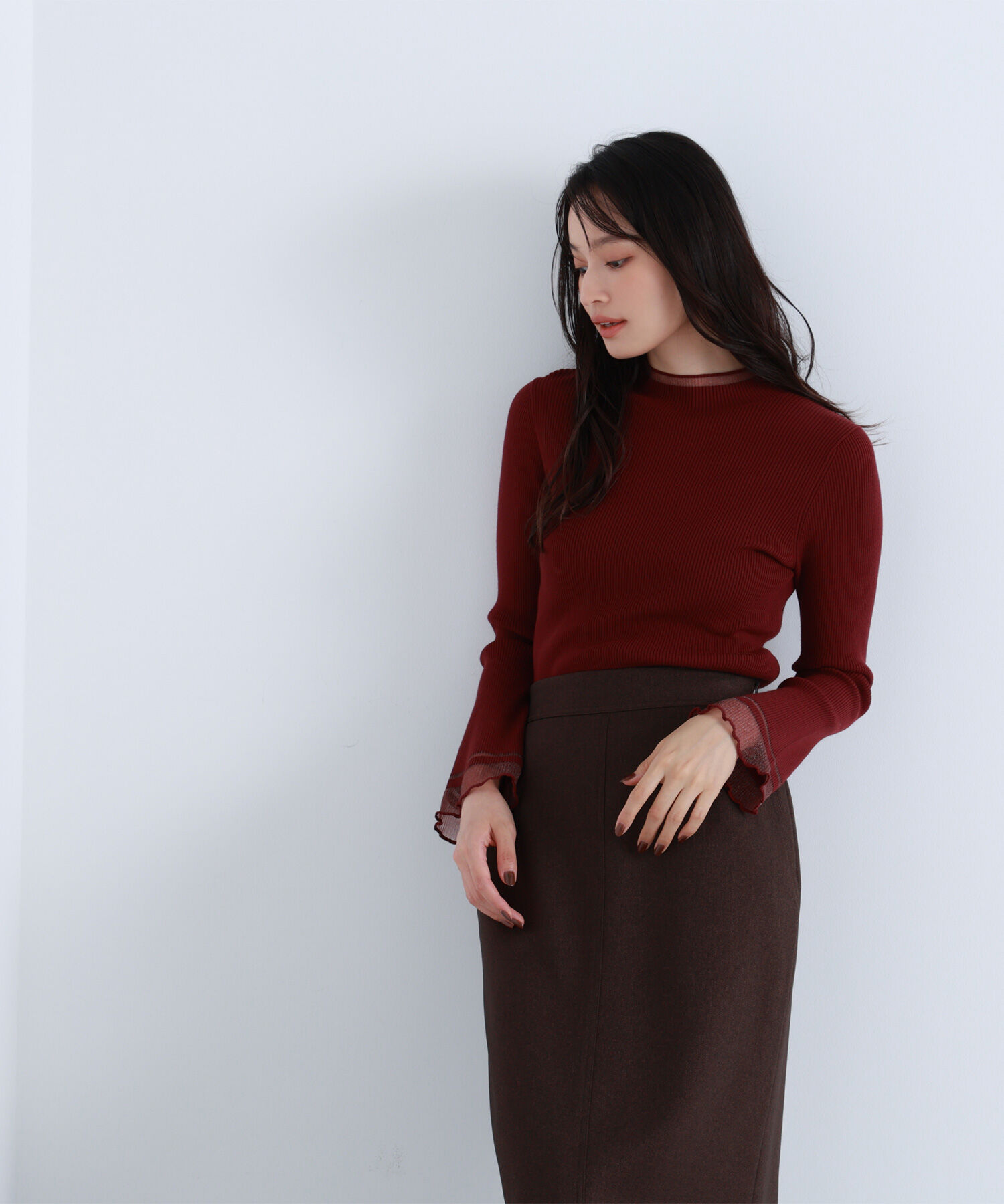  「&ldquo;さりげな&rdquo;シアースリーブニット」|ニット・セーター|