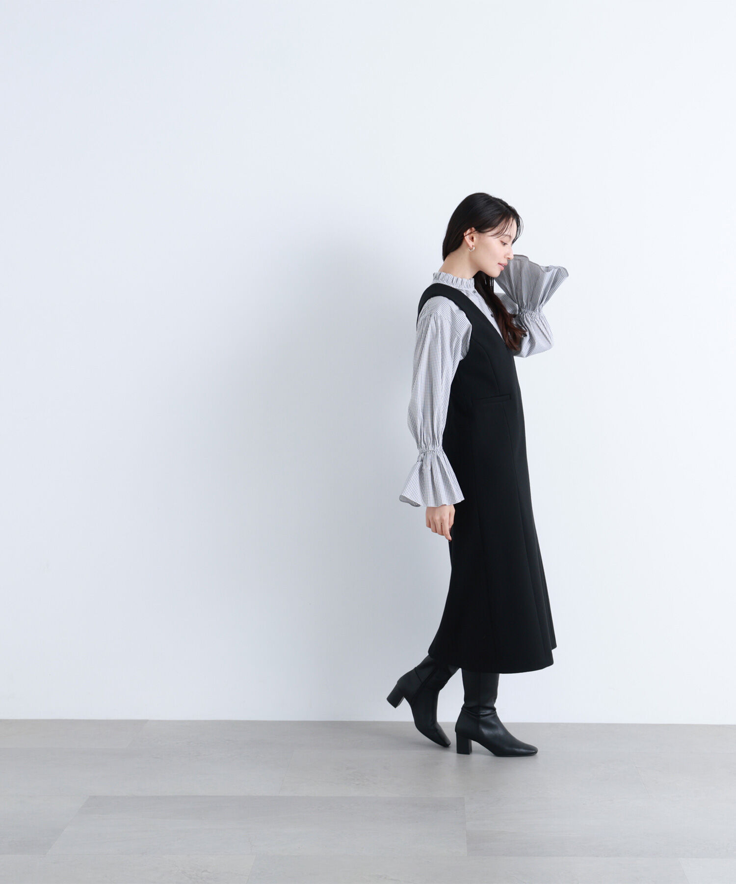  「圧縮ジャージーシリーズ ジャンパースカート」|ワンピース|