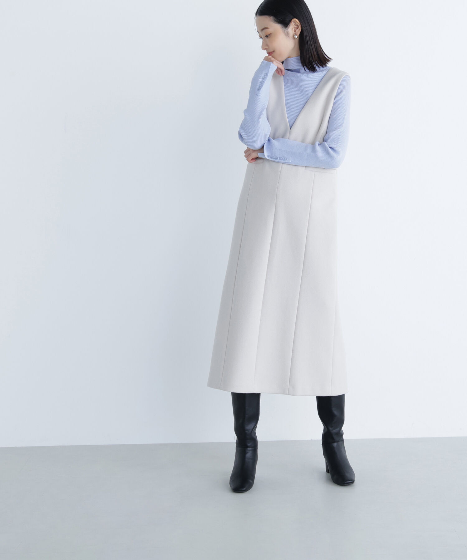  「圧縮ジャージーシリーズ ジャンパースカート」|ワンピース|