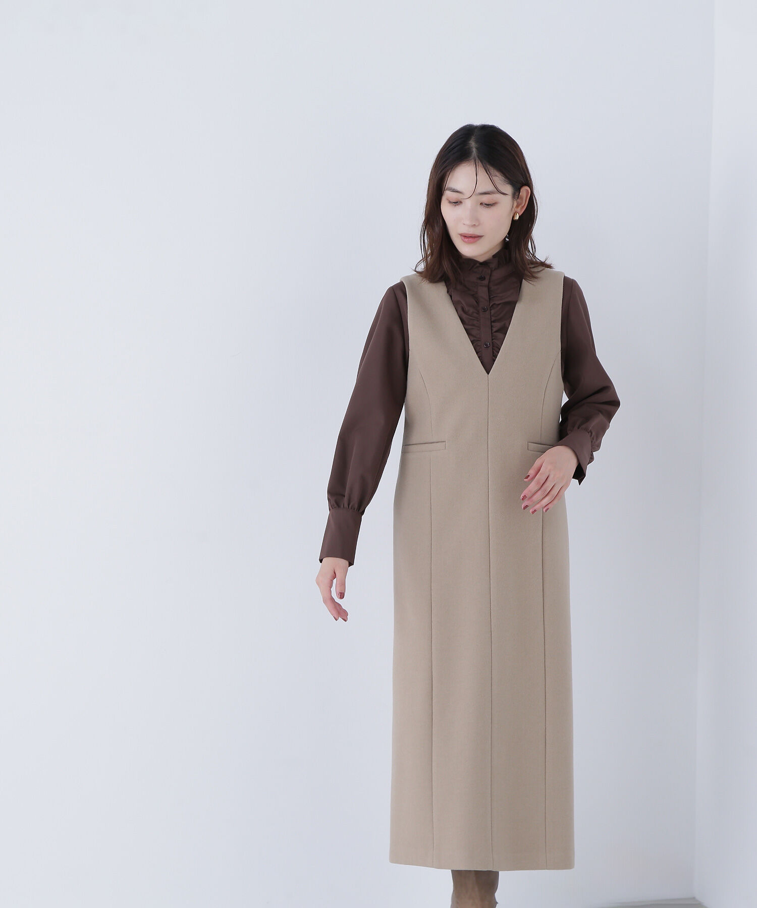  「圧縮ジャージーシリーズ ジャンパースカート」|ワンピース|