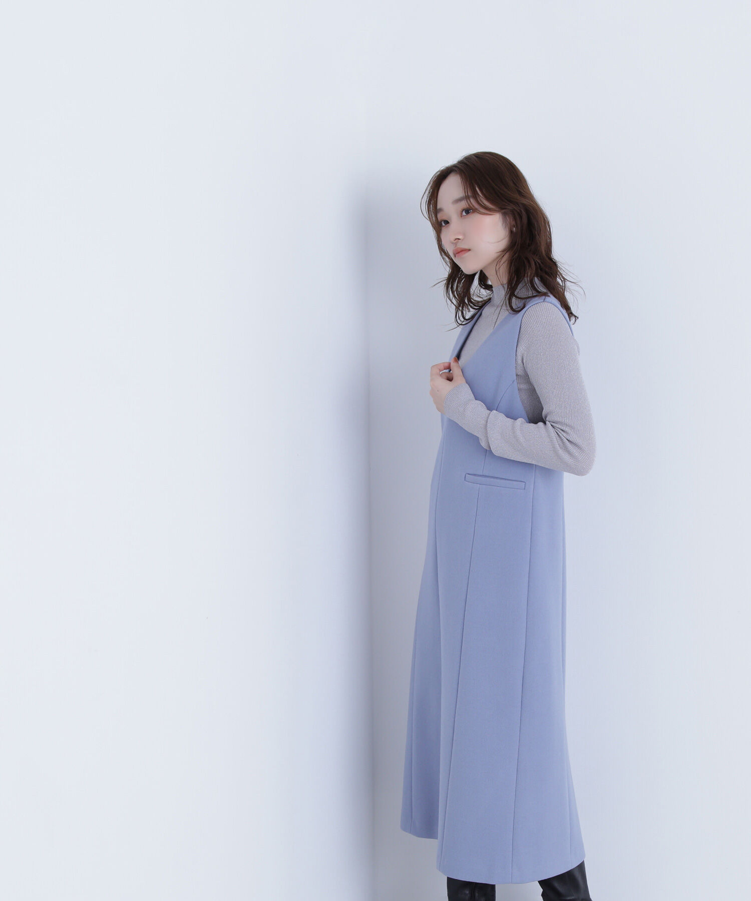  「圧縮ジャージーシリーズ ジャンパースカート」|ワンピース|