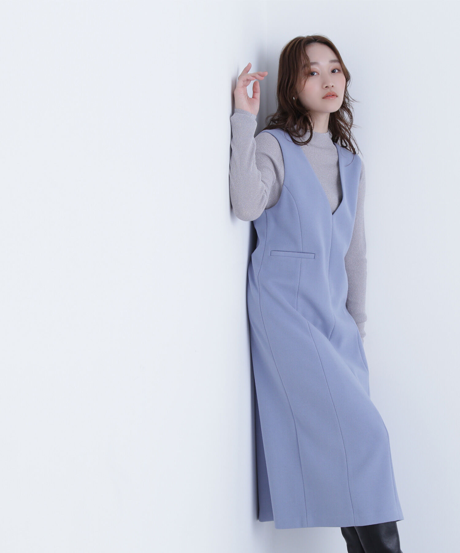  「圧縮ジャージーシリーズ ジャンパースカート」|ワンピース|