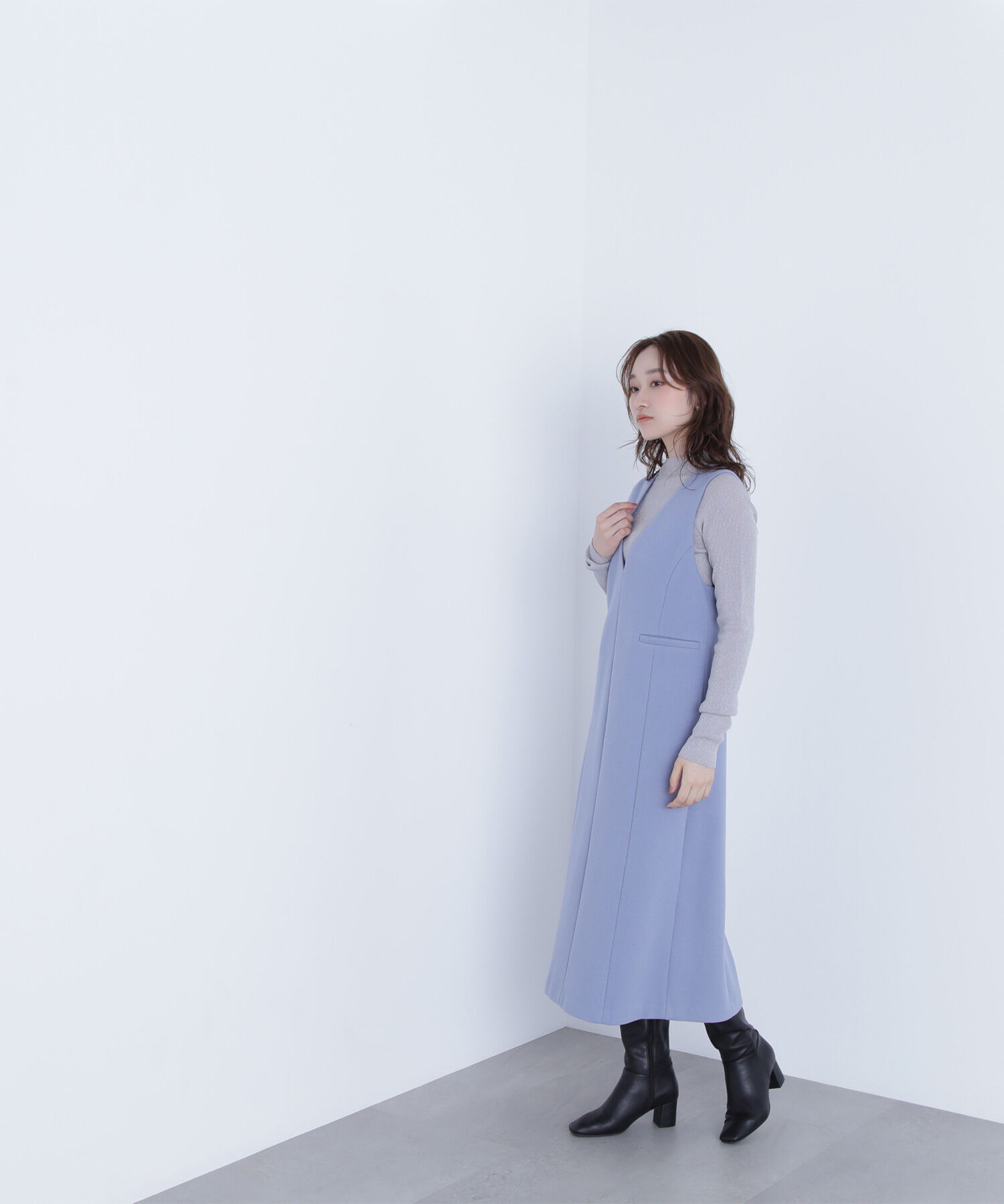  「圧縮ジャージーシリーズ ジャンパースカート」|ワンピース|