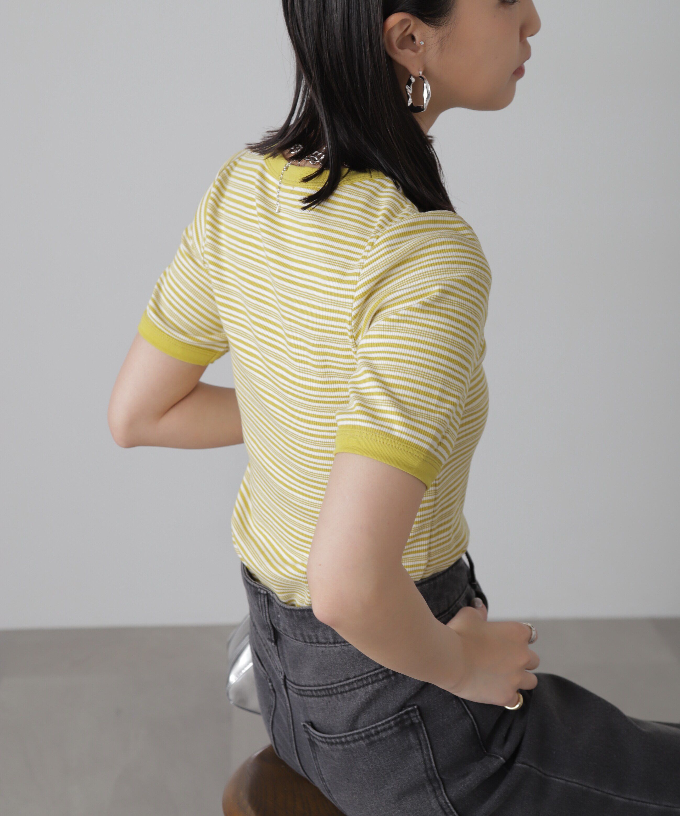  「ランダムボーダーカットソー」|Tシャツ・カットソー|