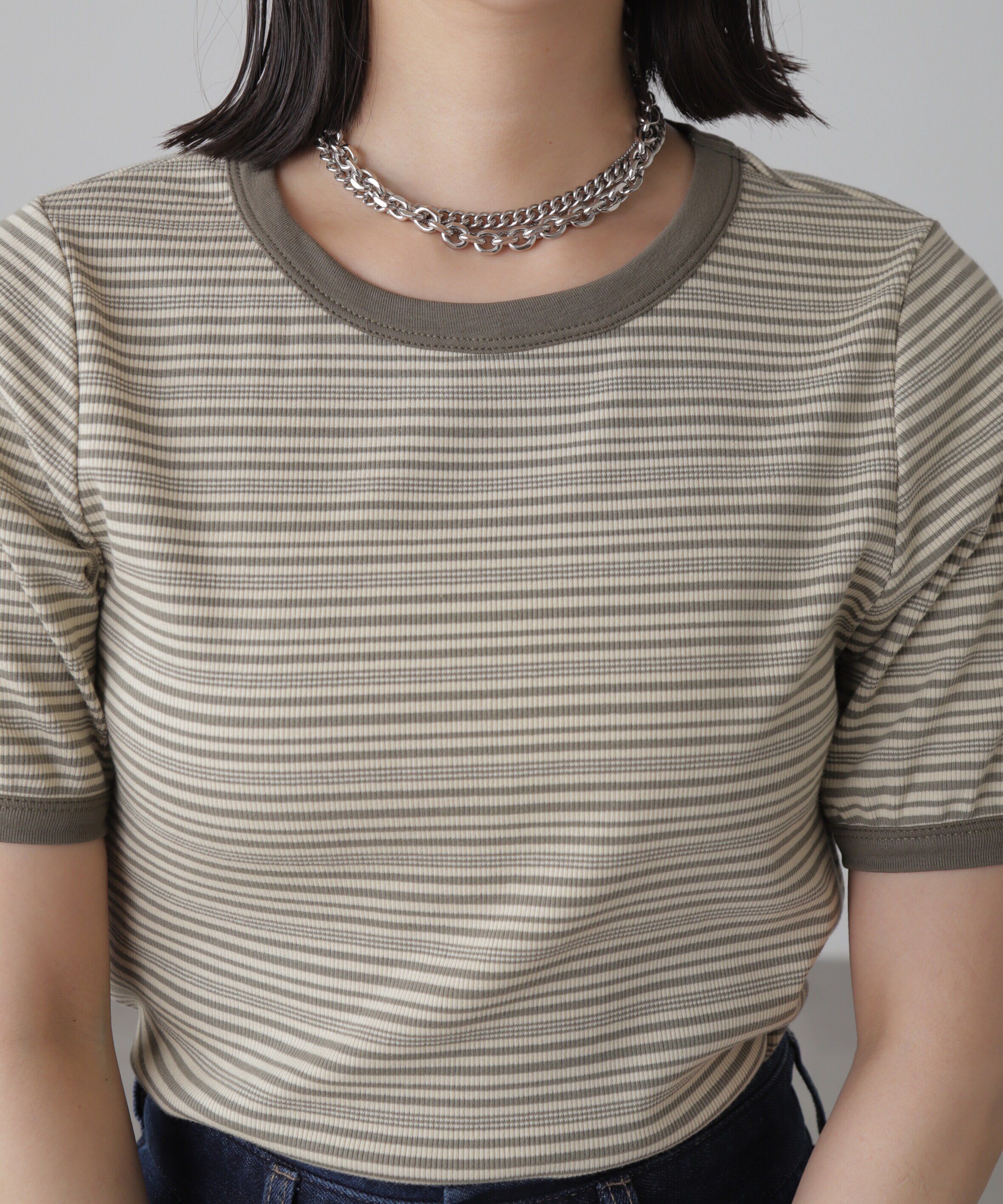  「ランダムボーダーカットソー」|Tシャツ・カットソー|