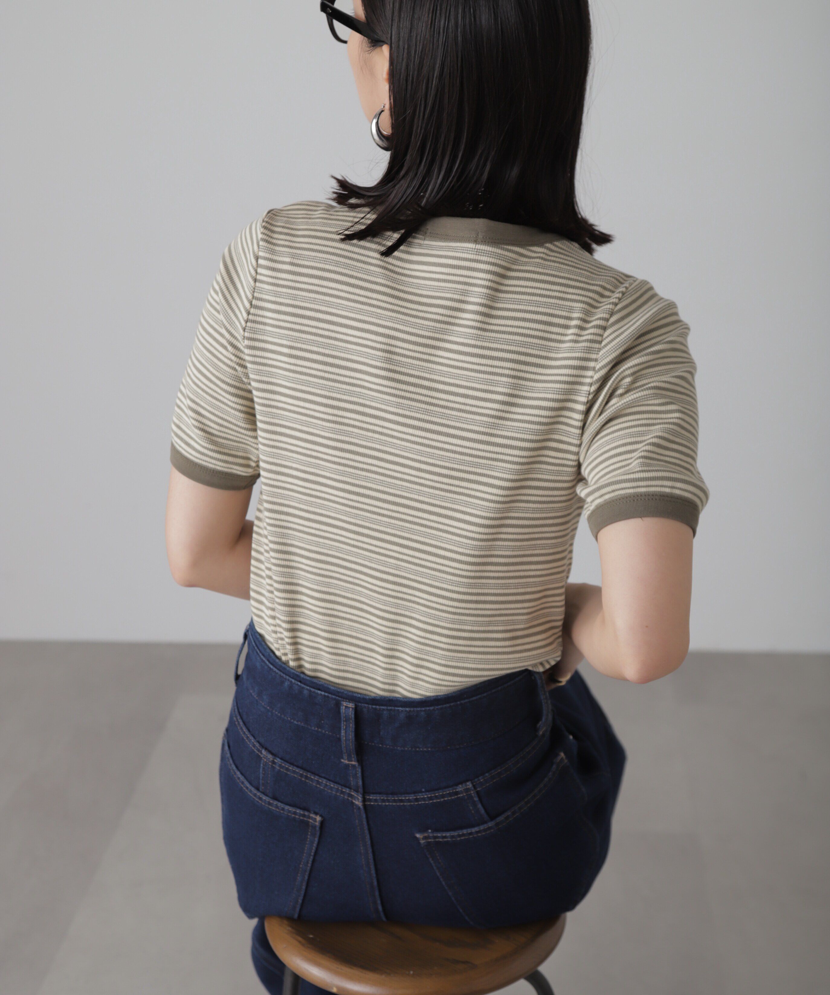  「ランダムボーダーカットソー」|Tシャツ・カットソー|