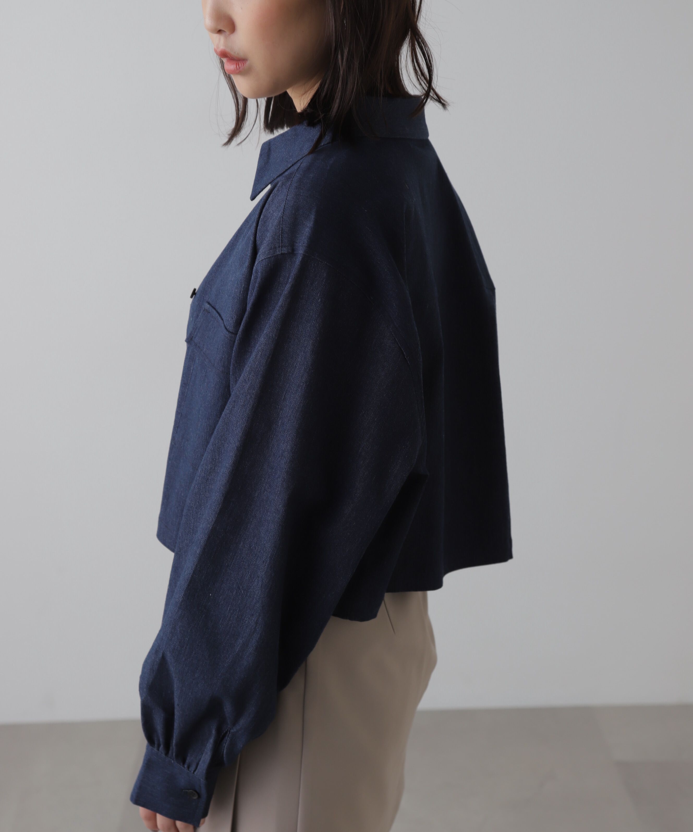  「ビッグポケットショート丈シャツ」|シャツ・ブラウス|