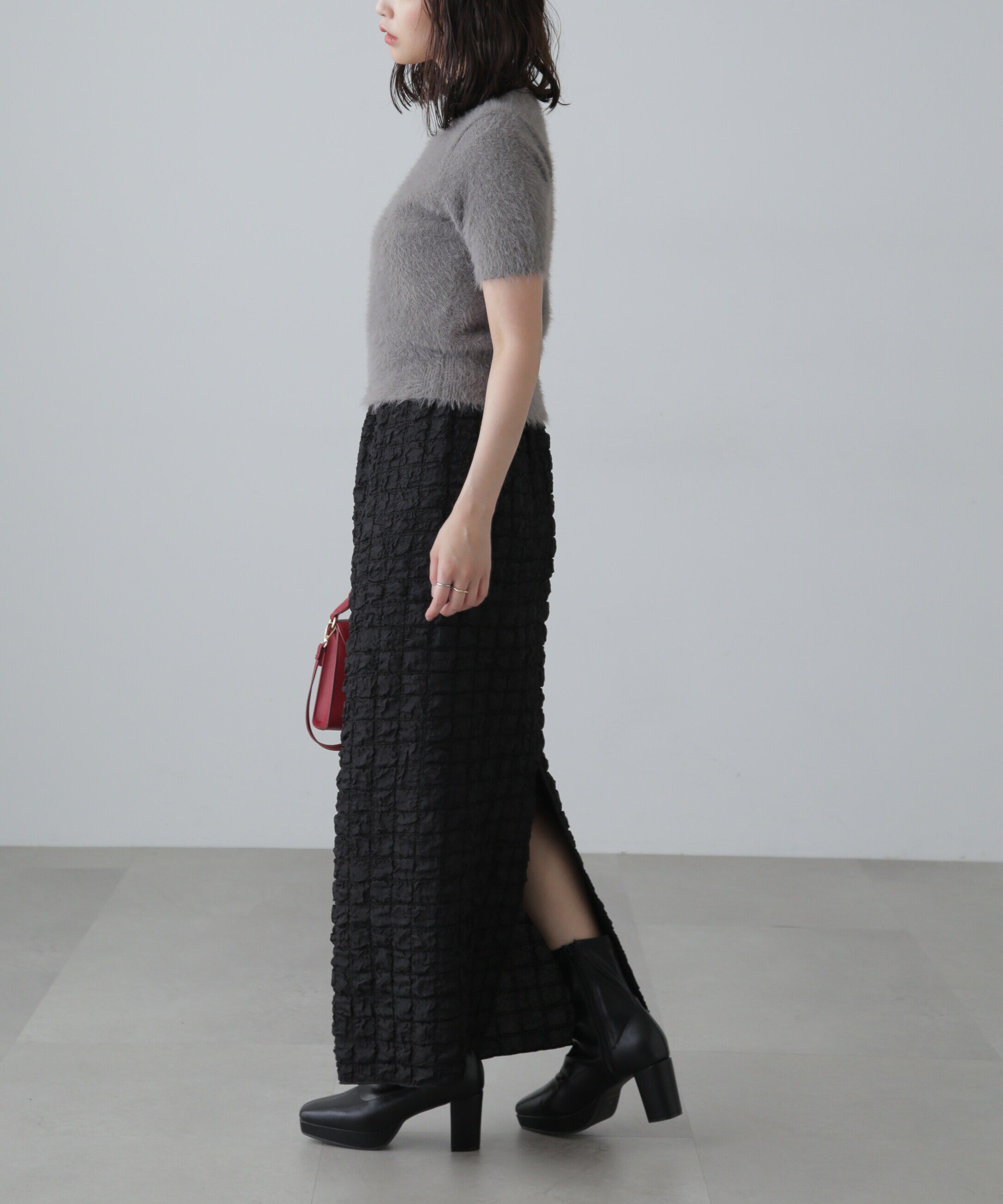  「シャギー半袖ニット」|ニット・セーター|