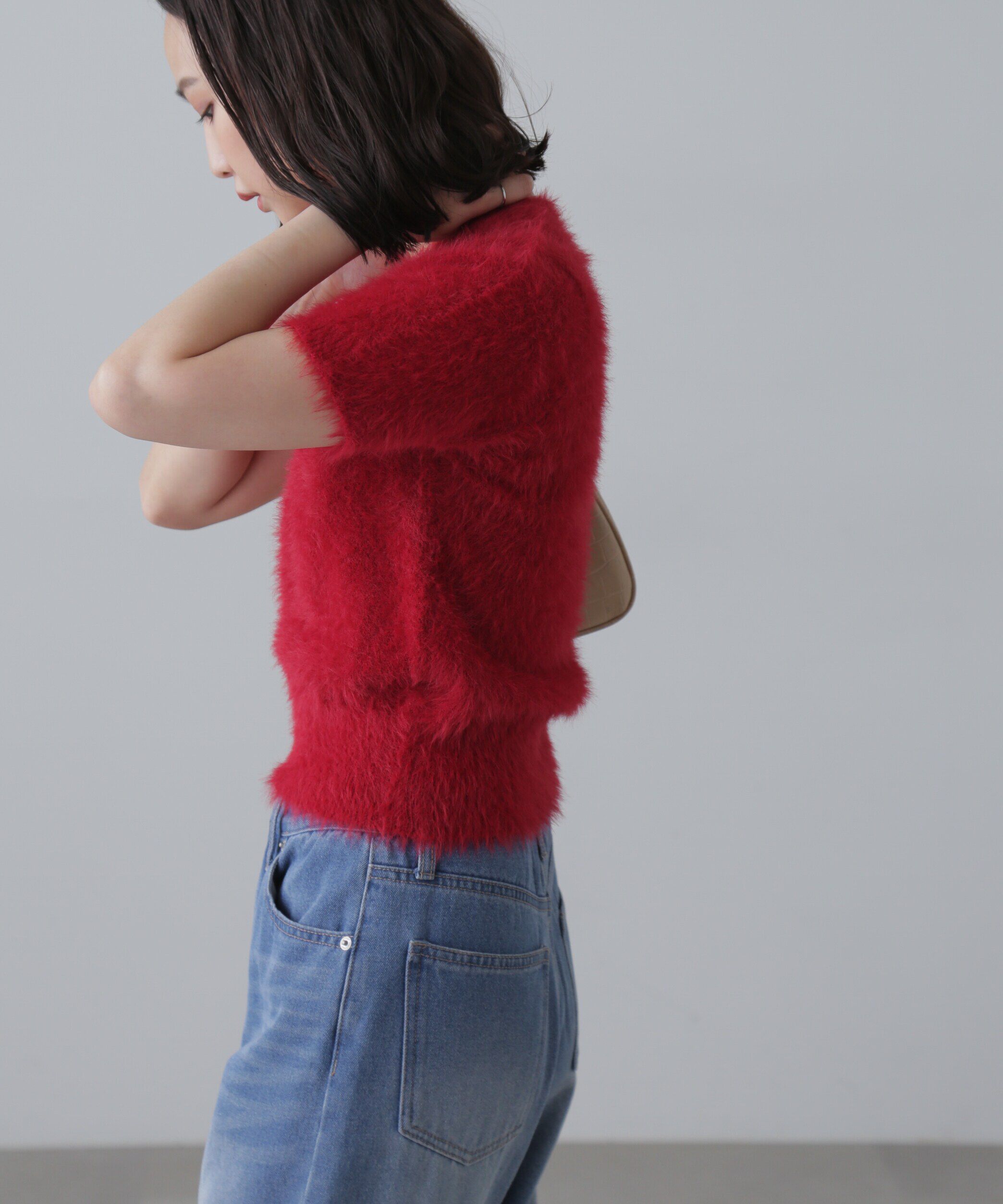  「シャギー半袖ニット」|ニット・セーター|