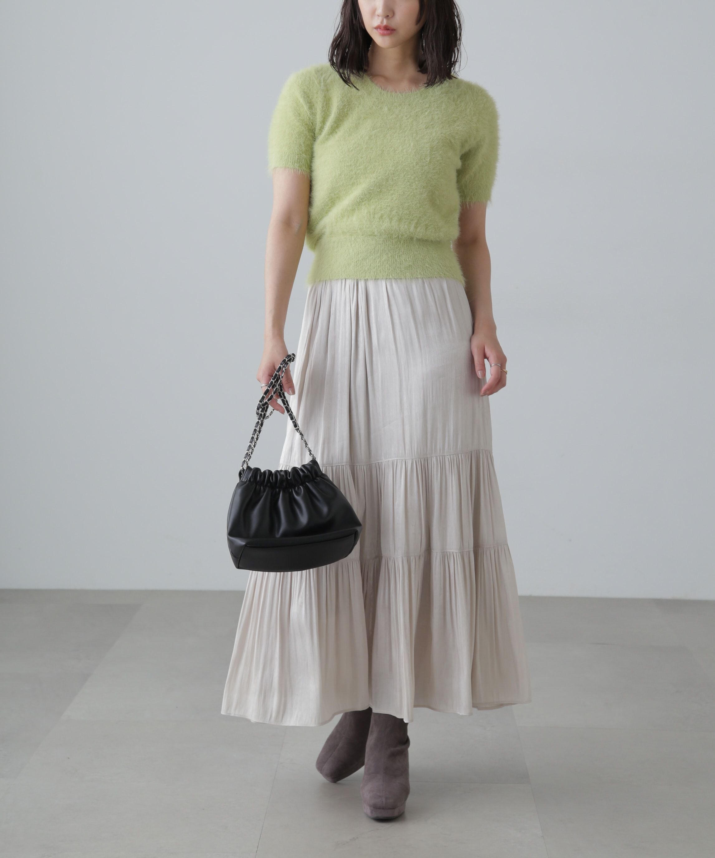  「シャギー半袖ニット」|ニット・セーター|