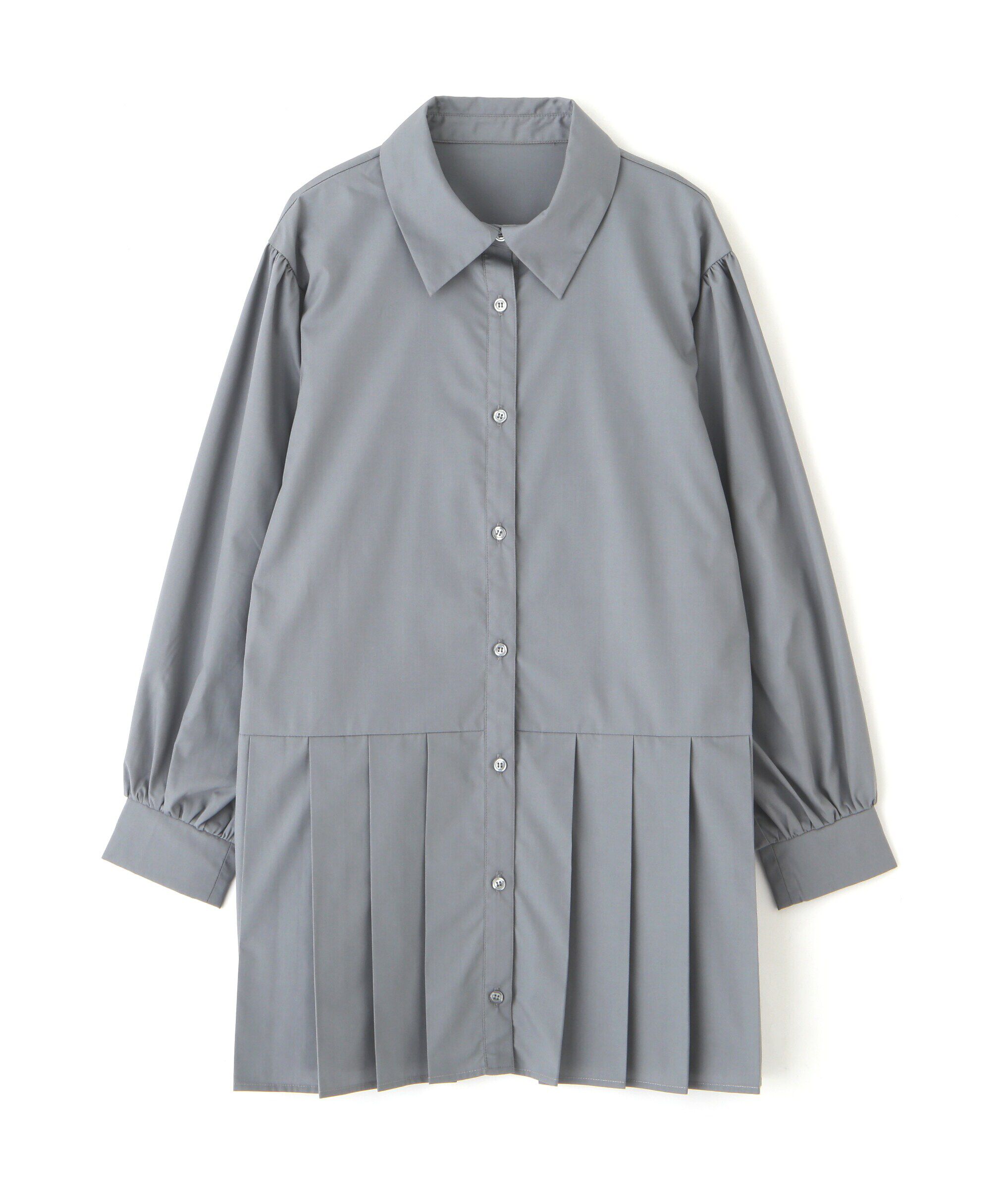  「プリーツティアードシャツミニワンピース」|ワンピース|