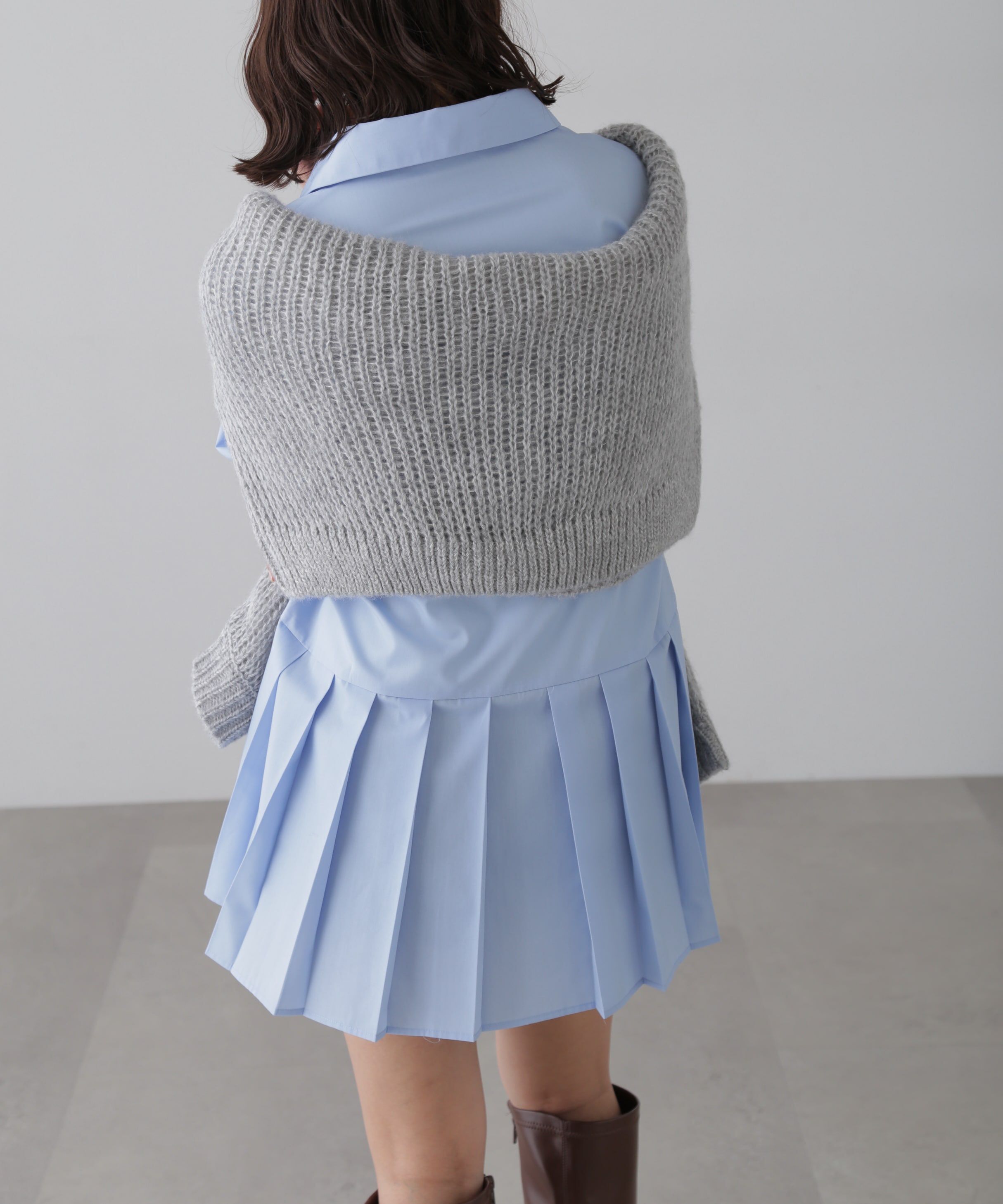  「プリーツティアードシャツミニワンピース」|ワンピース|