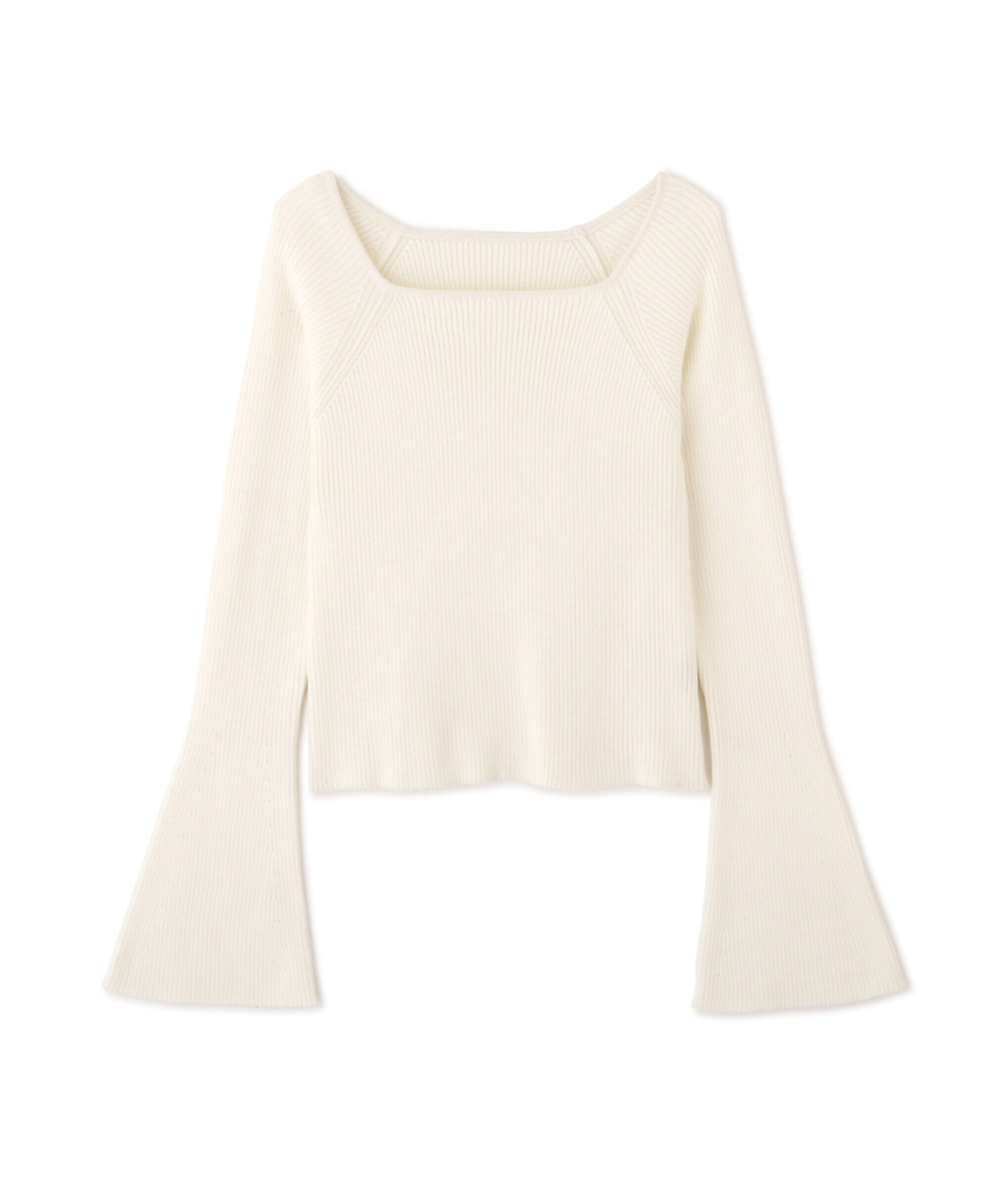  「スクエアネック袖フレアニット」|ニット・セーター|