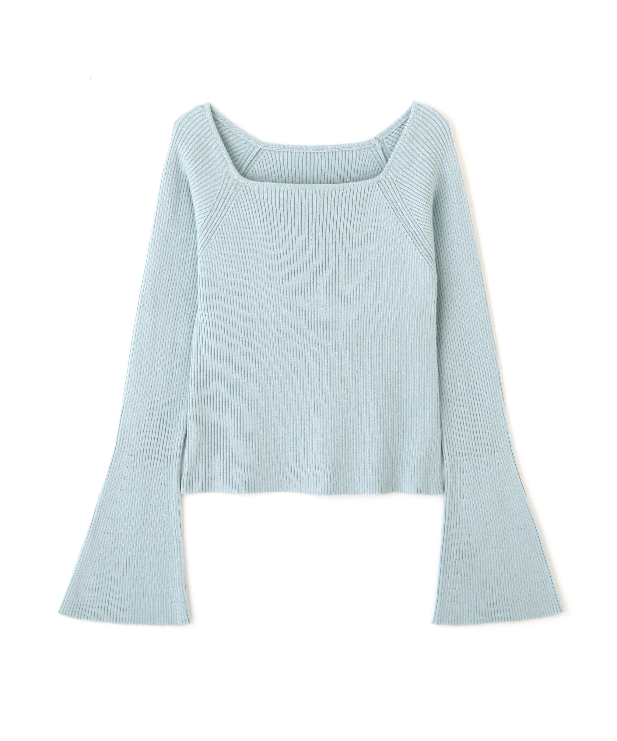  「スクエアネック袖フレアニット」|ニット・セーター|