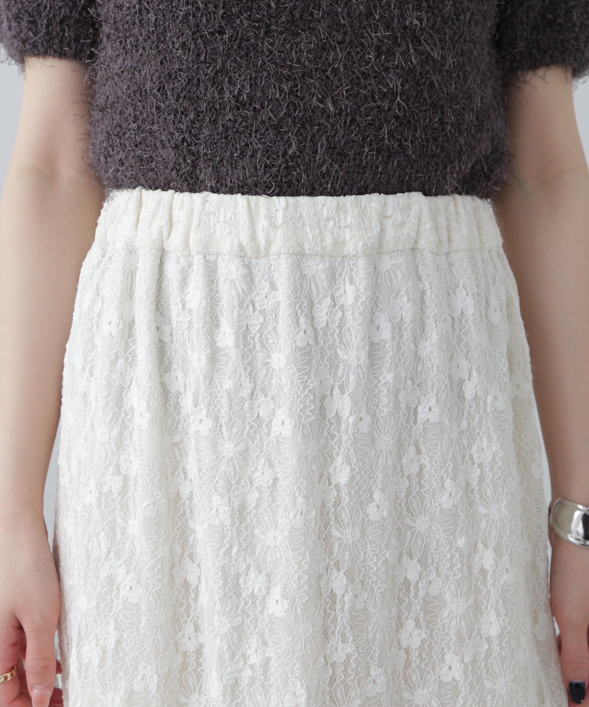  「レースティアードフレアスカート」|スカート|