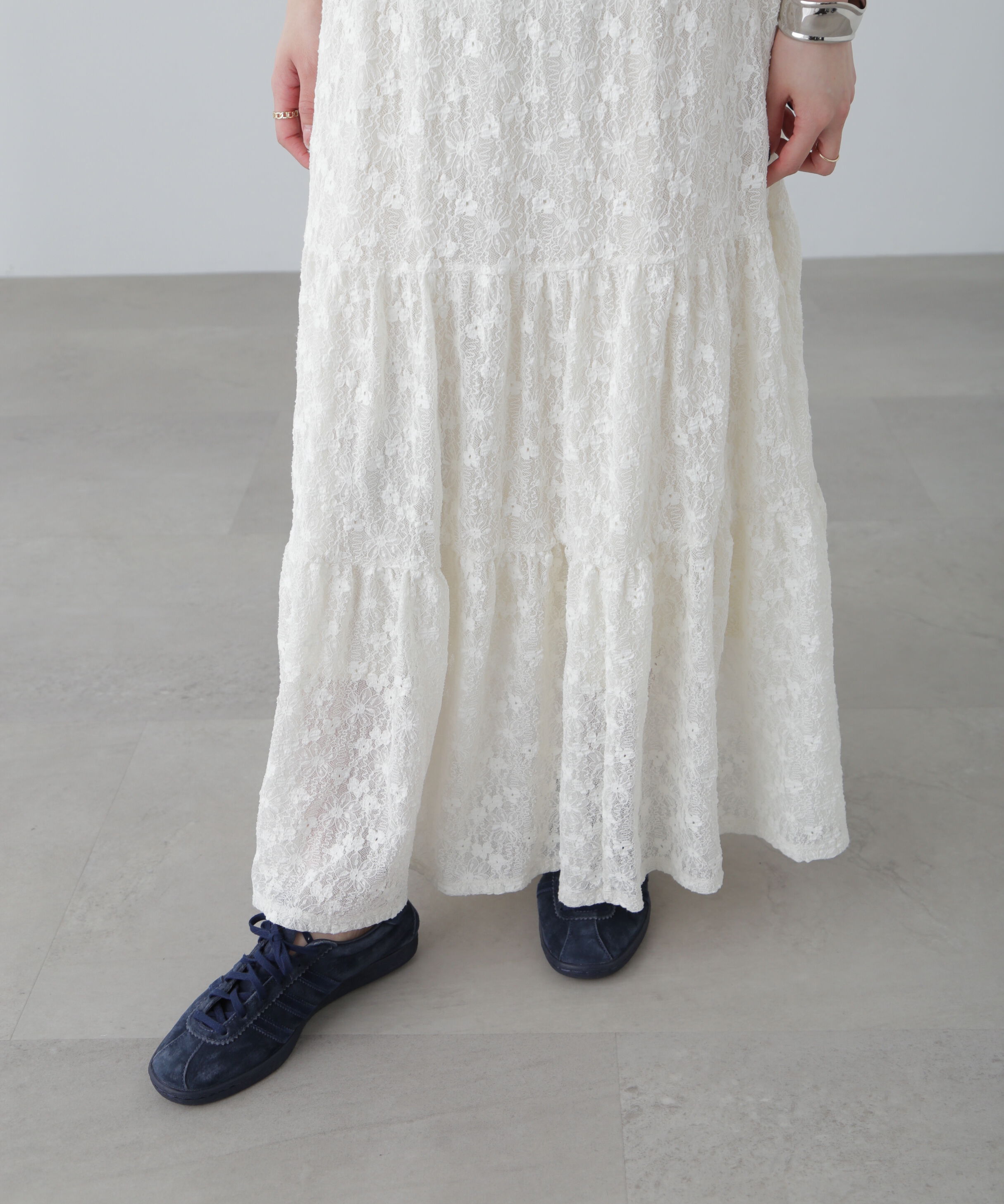  「レースティアードフレアスカート」|スカート|
