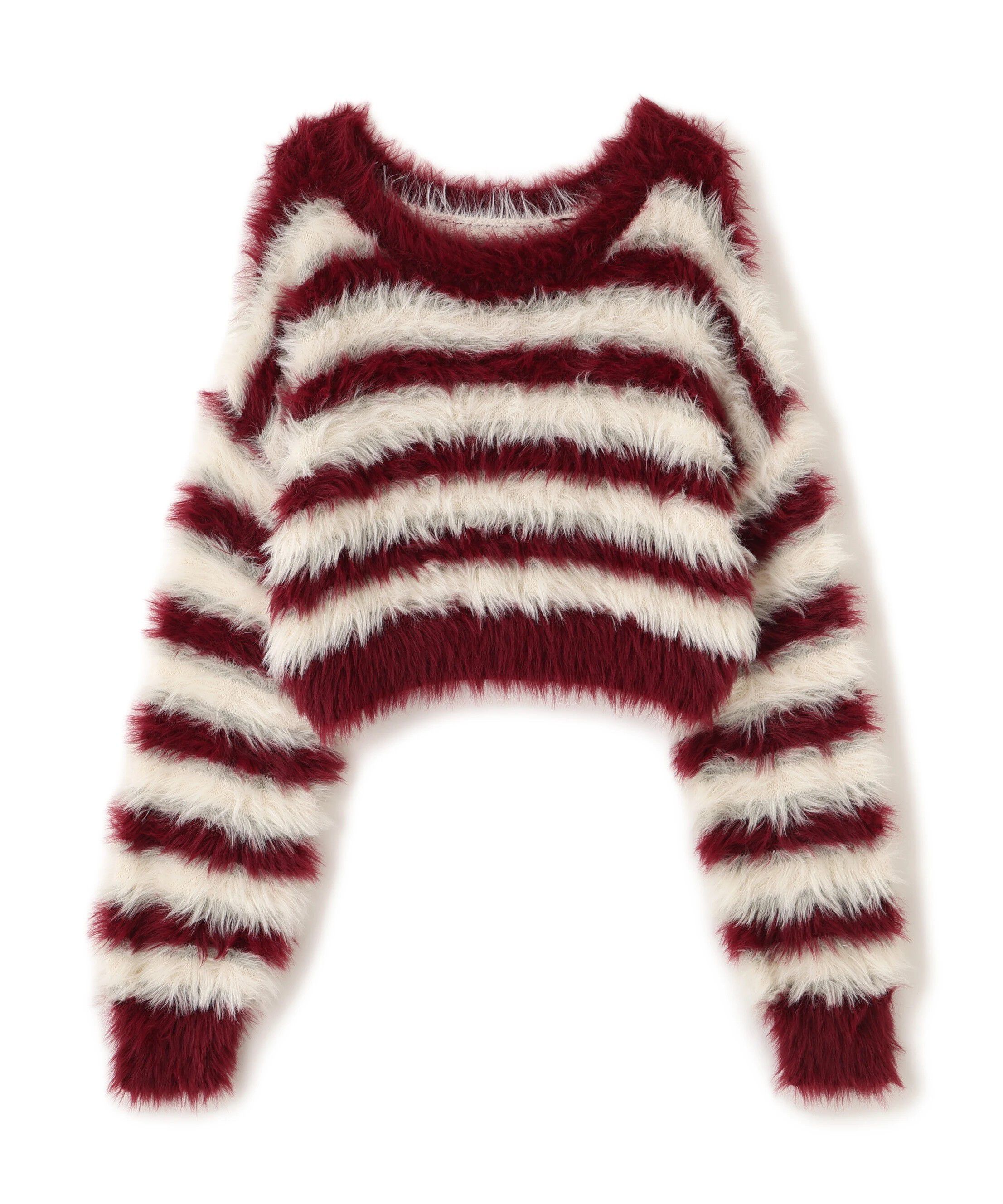  「シャギーボーダークロップドニット」|ニット・セーター|