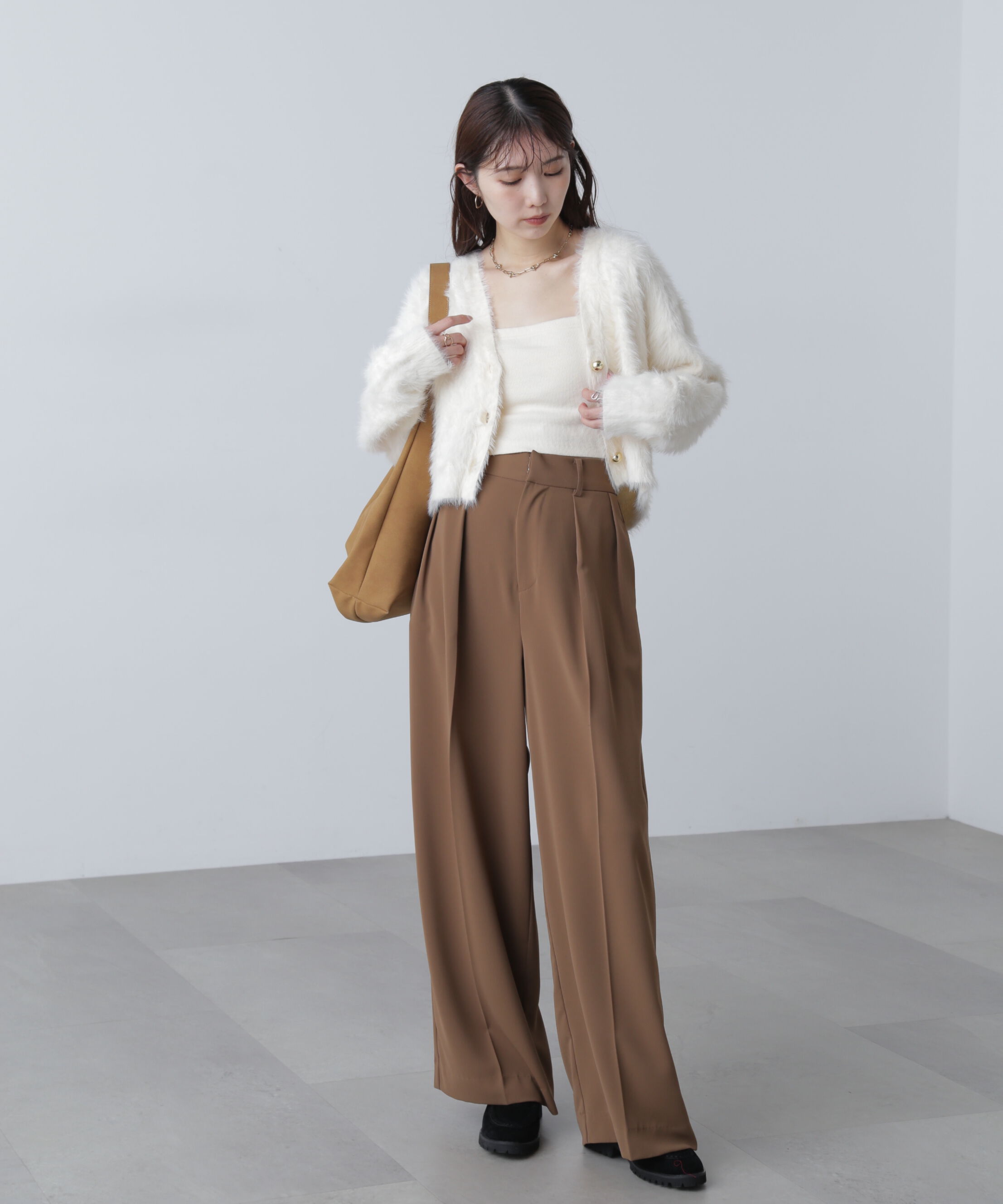  「金ボタンロングシャギーニットカーディガン〈ＭＦＭ〉」|ニット・セーター|