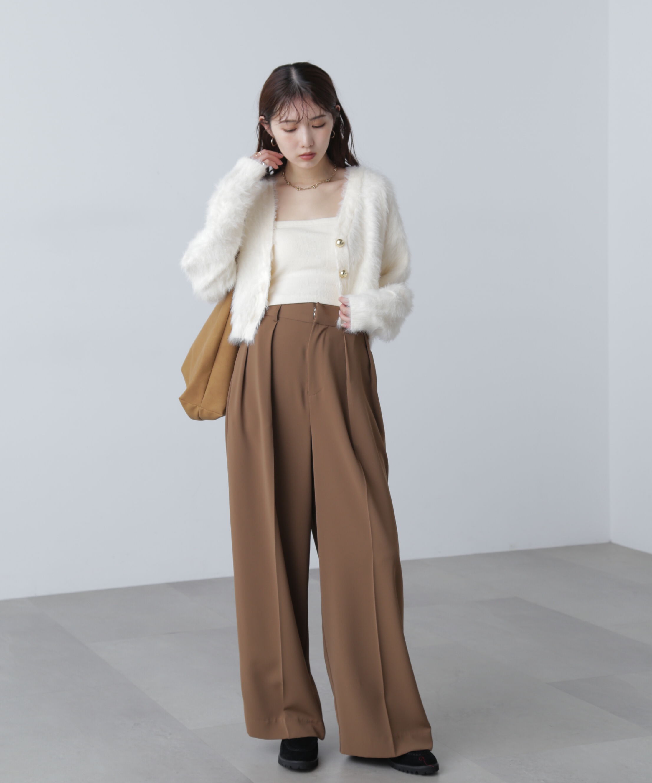  「金ボタンロングシャギーニットカーディガン〈ＭＦＭ〉」|ニット・セーター|