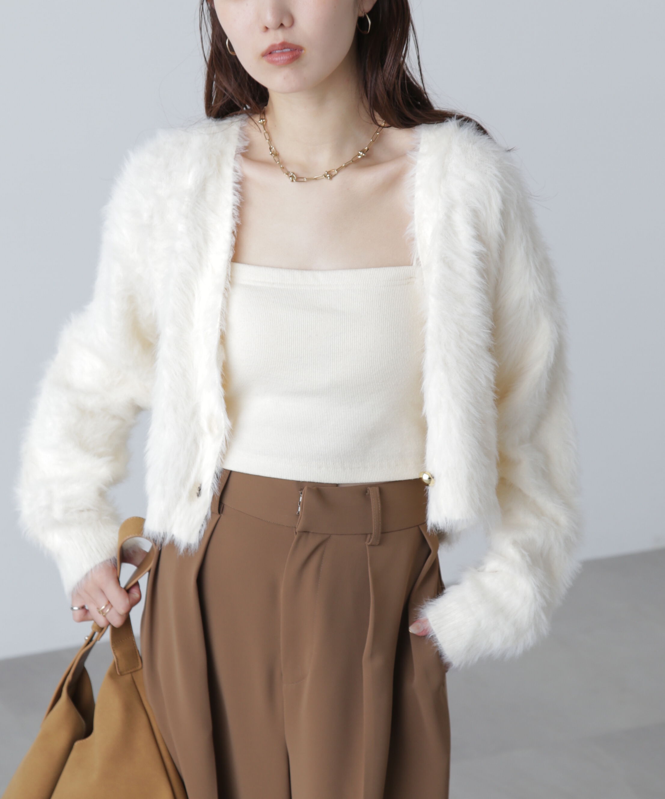  「金ボタンロングシャギーニットカーディガン〈ＭＦＭ〉」|ニット・セーター|