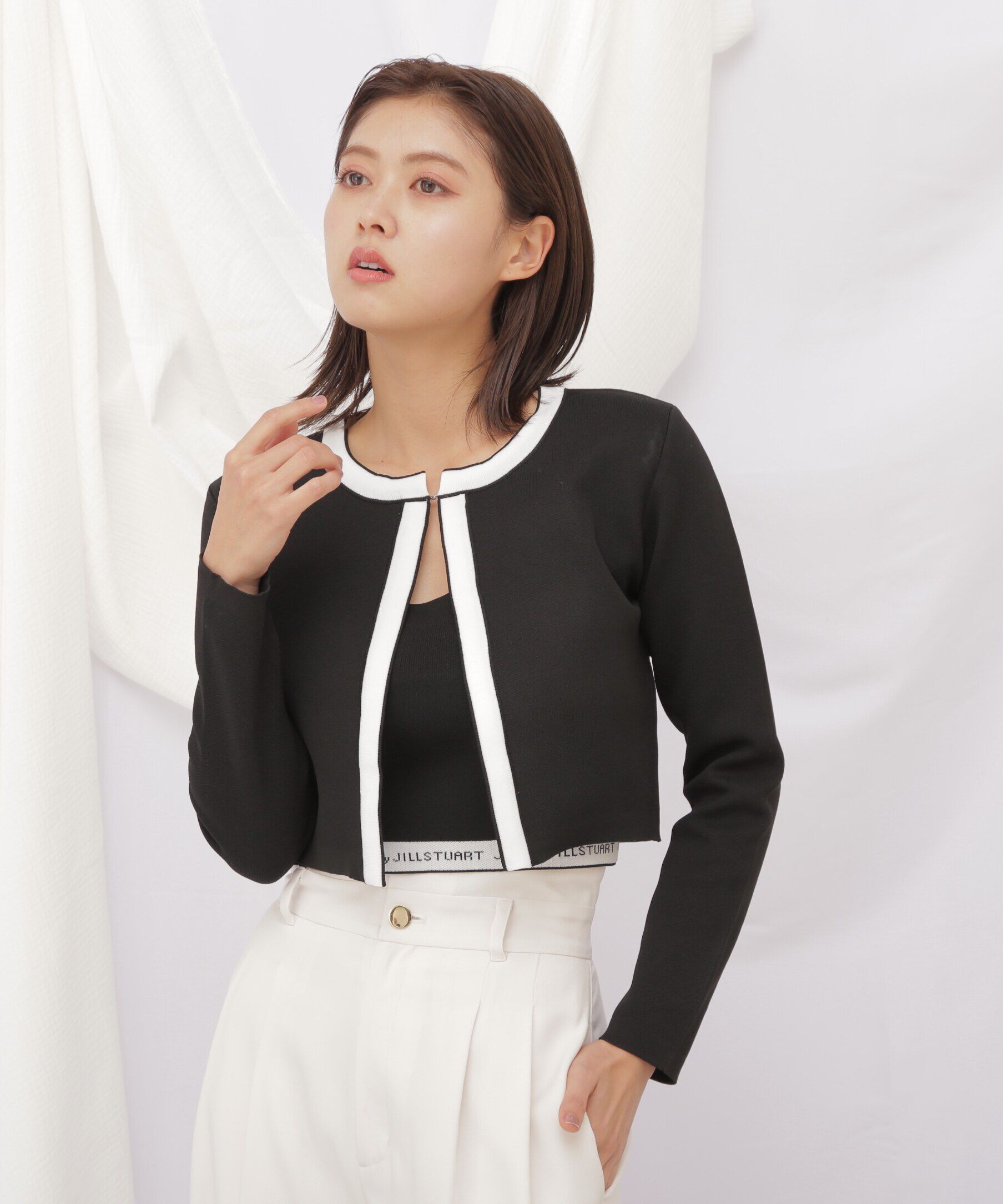  「◇ロゴジャガードビスチェアンサンブル　WEB限定カラー：ピンク」|ニット・セーター|