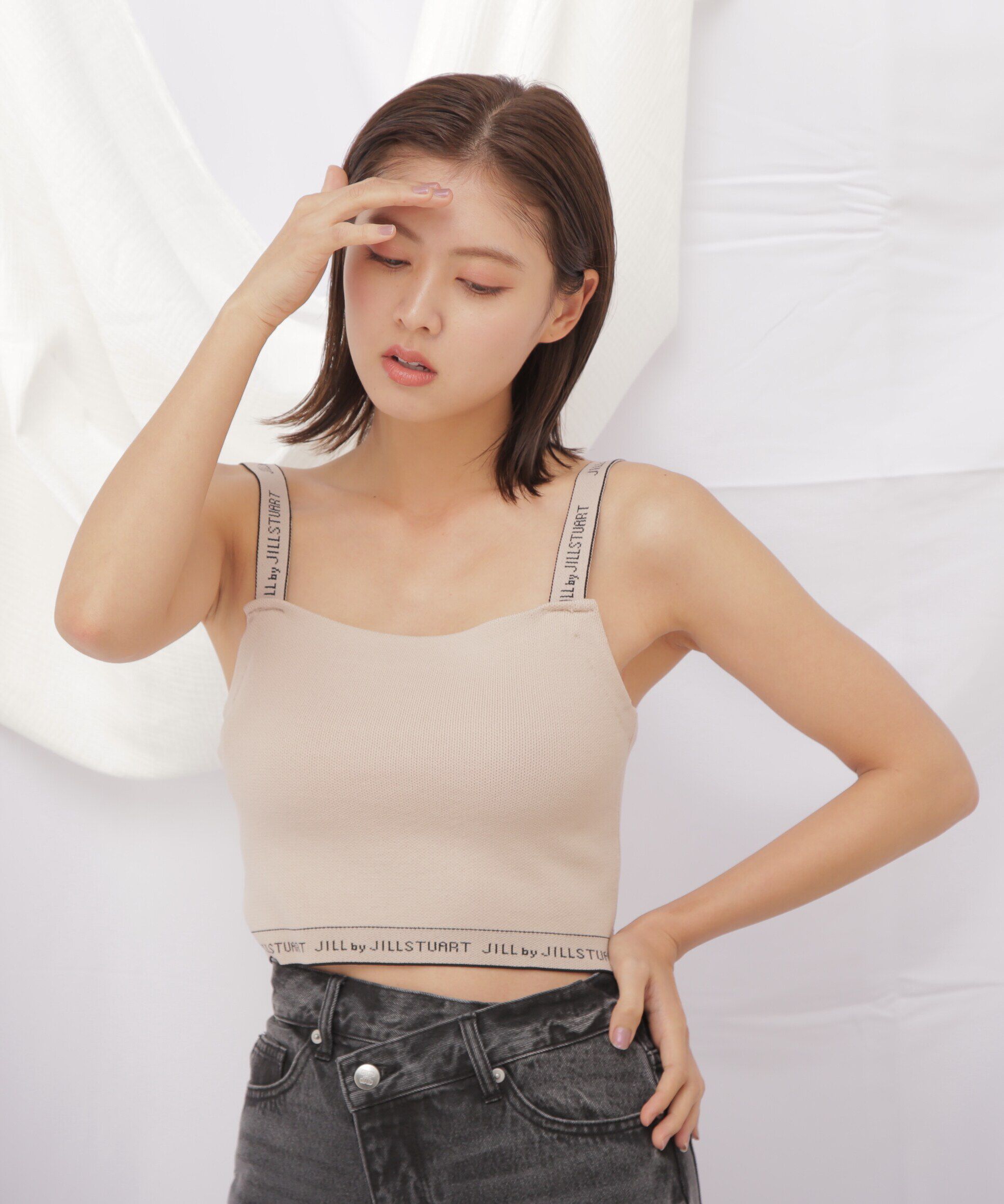  「◇ロゴジャガードビスチェアンサンブル　WEB限定カラー：ピンク」|ニット・セーター|