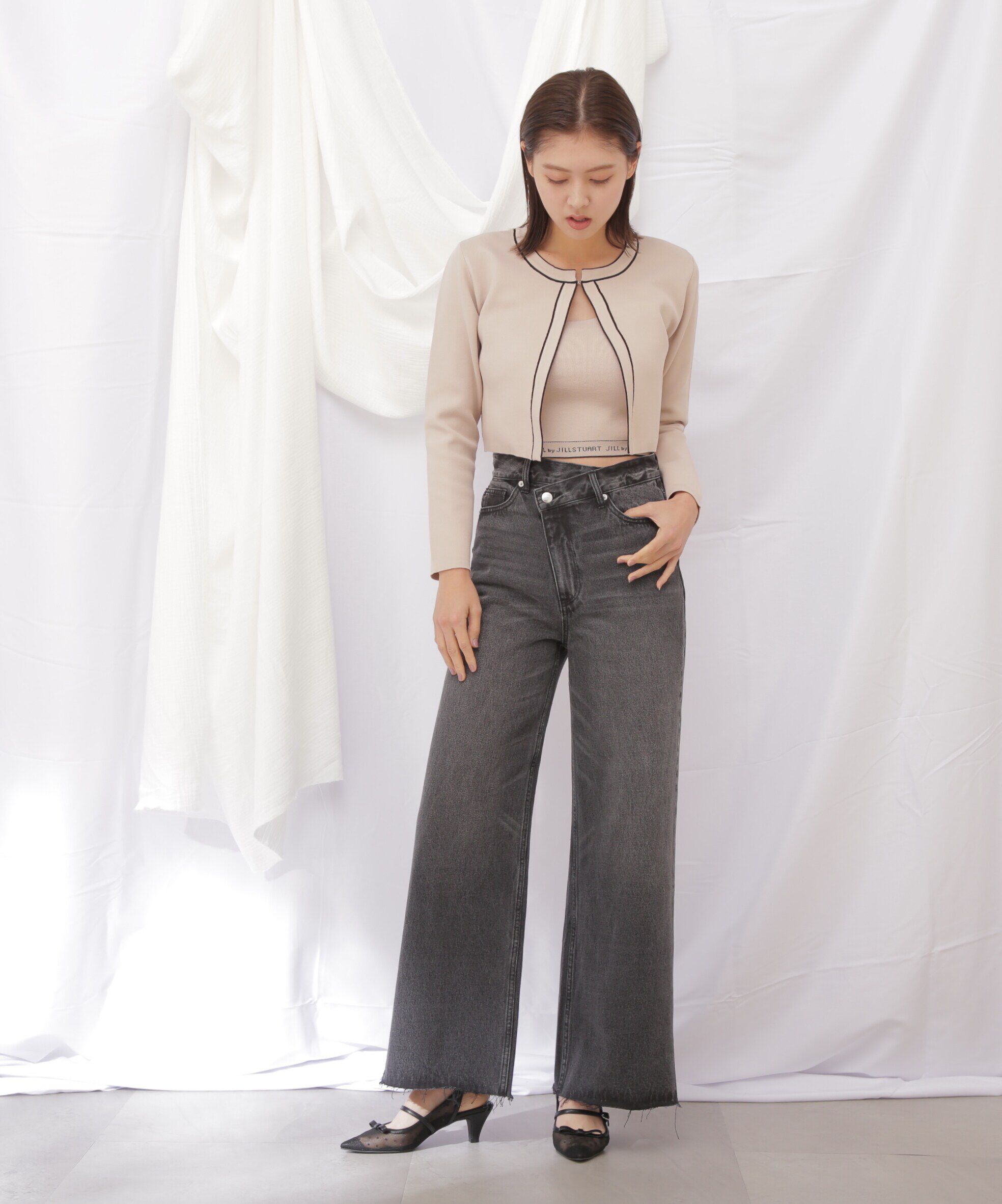  「◇ロゴジャガードビスチェアンサンブル　WEB限定カラー：ピンク」|ニット・セーター|