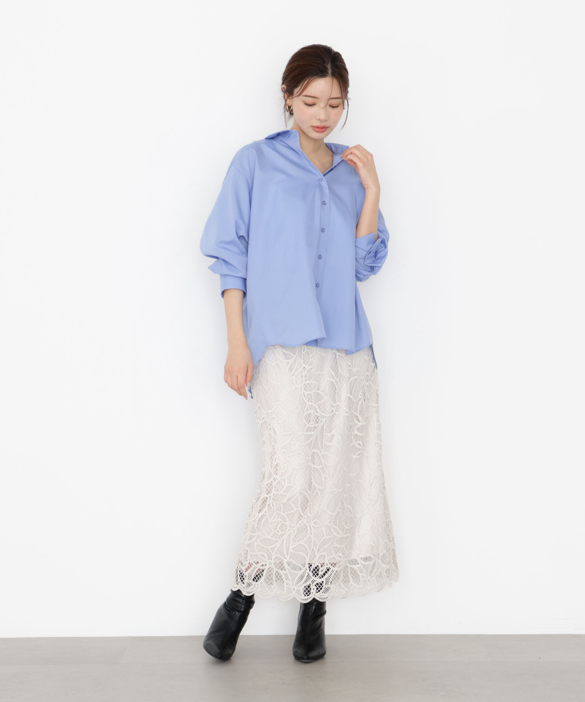 PROPORTION BODY DRESSING「ケミカルレースナロースカート 25AW」|スカート|