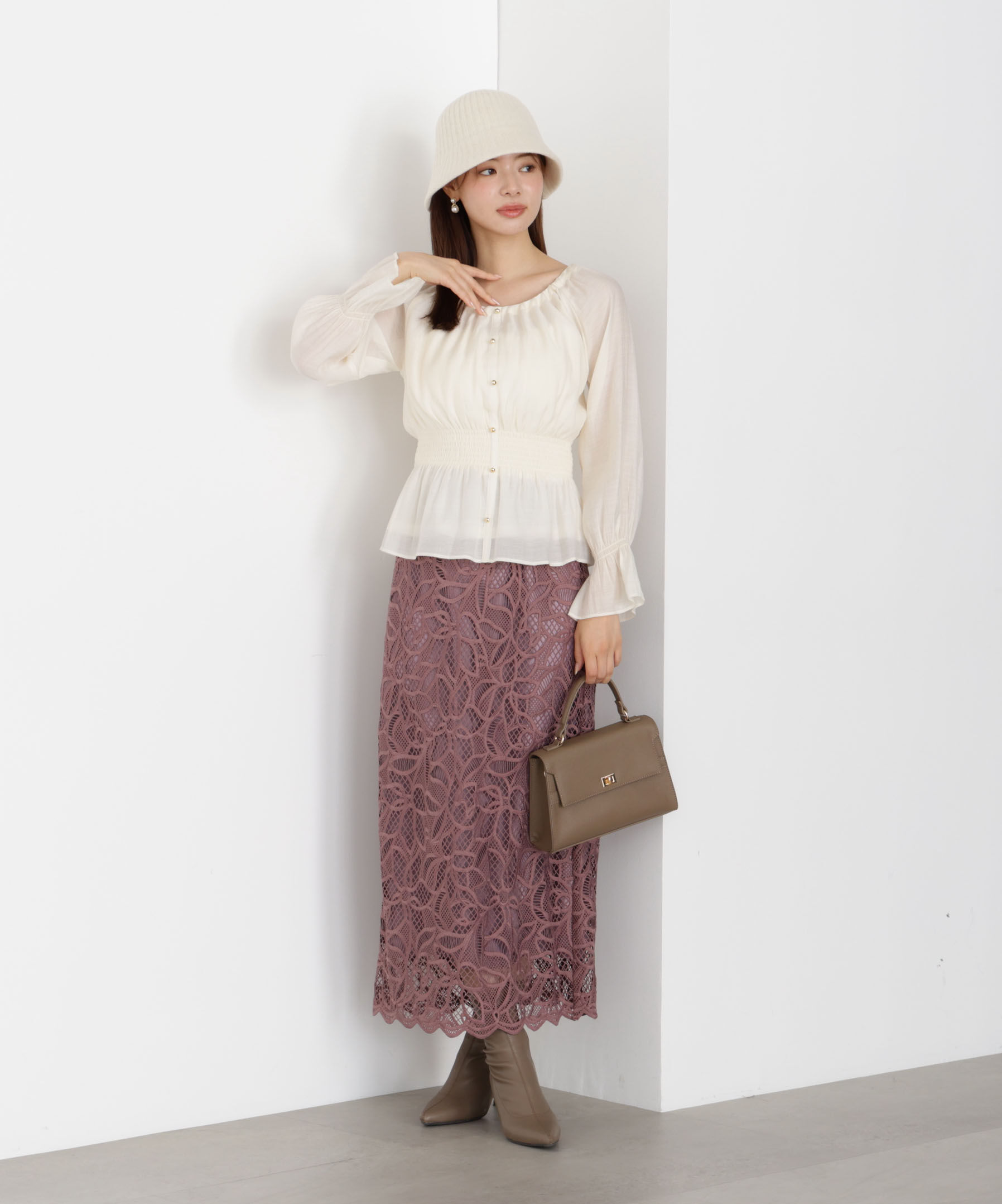 PROPORTION BODY DRESSING「ケミカルレースナロースカート 25AW」|スカート|