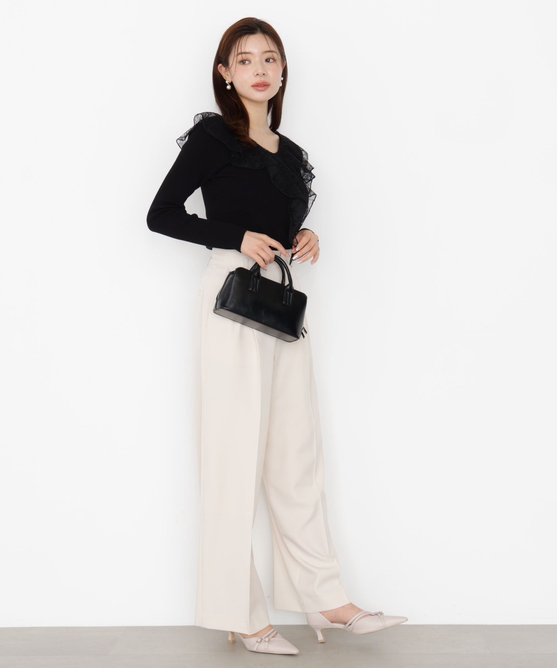 PROPORTION BODY DRESSING「レースフリルニット 25AW」|ニット・セーター|