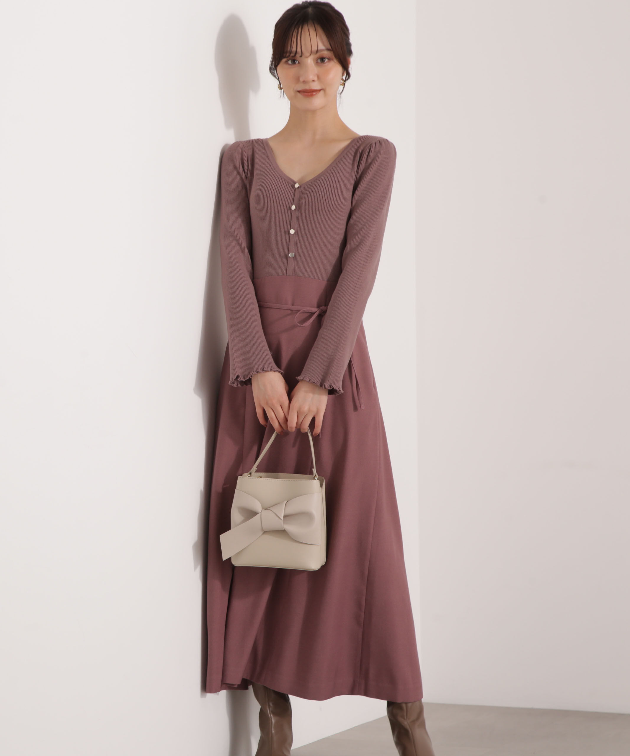 PROPORTION BODY DRESSING「ニットドッキングレディーワンピース 25AW」|ワンピース|