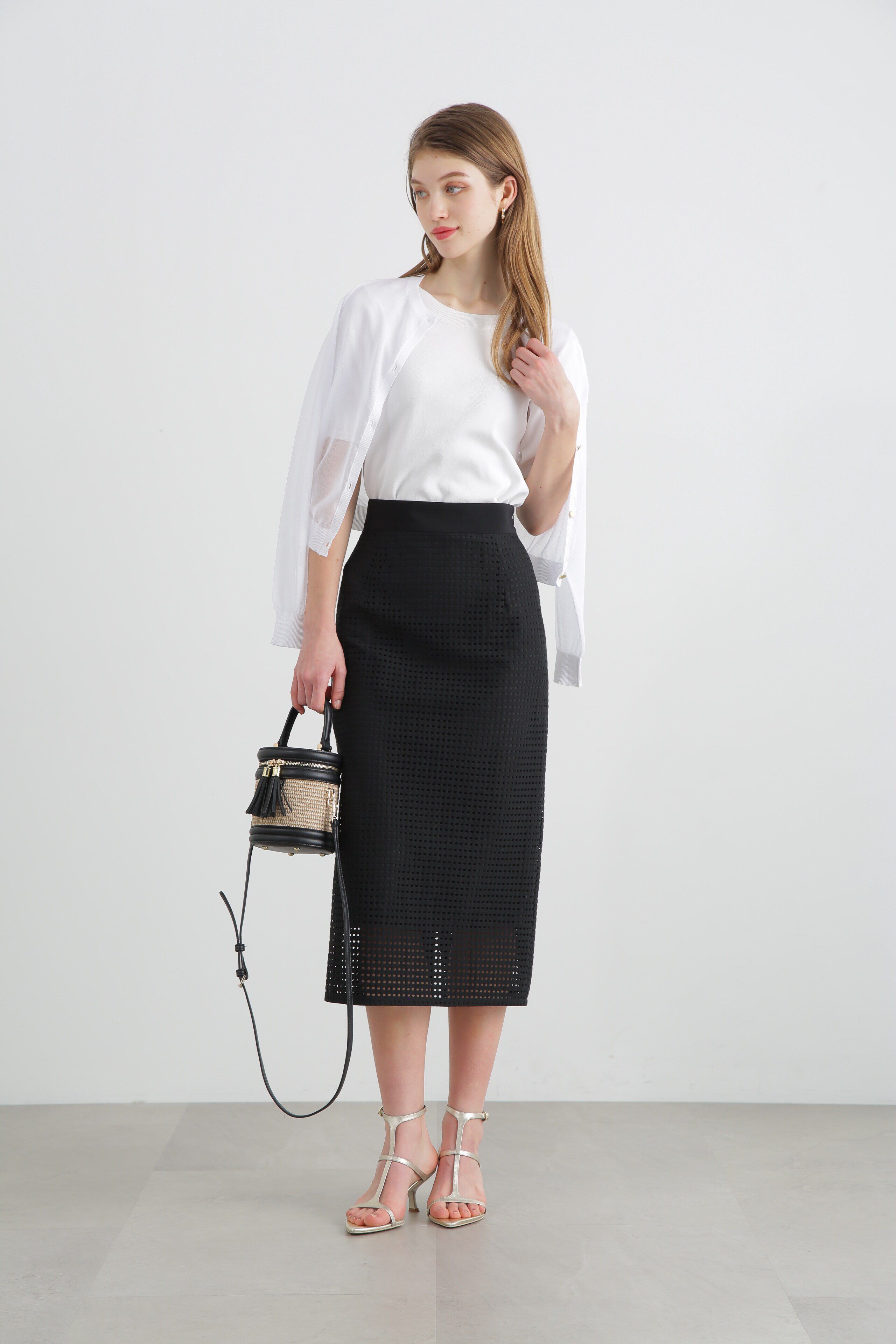  「◆ホールレースコンビタイトスカート」|スカート|