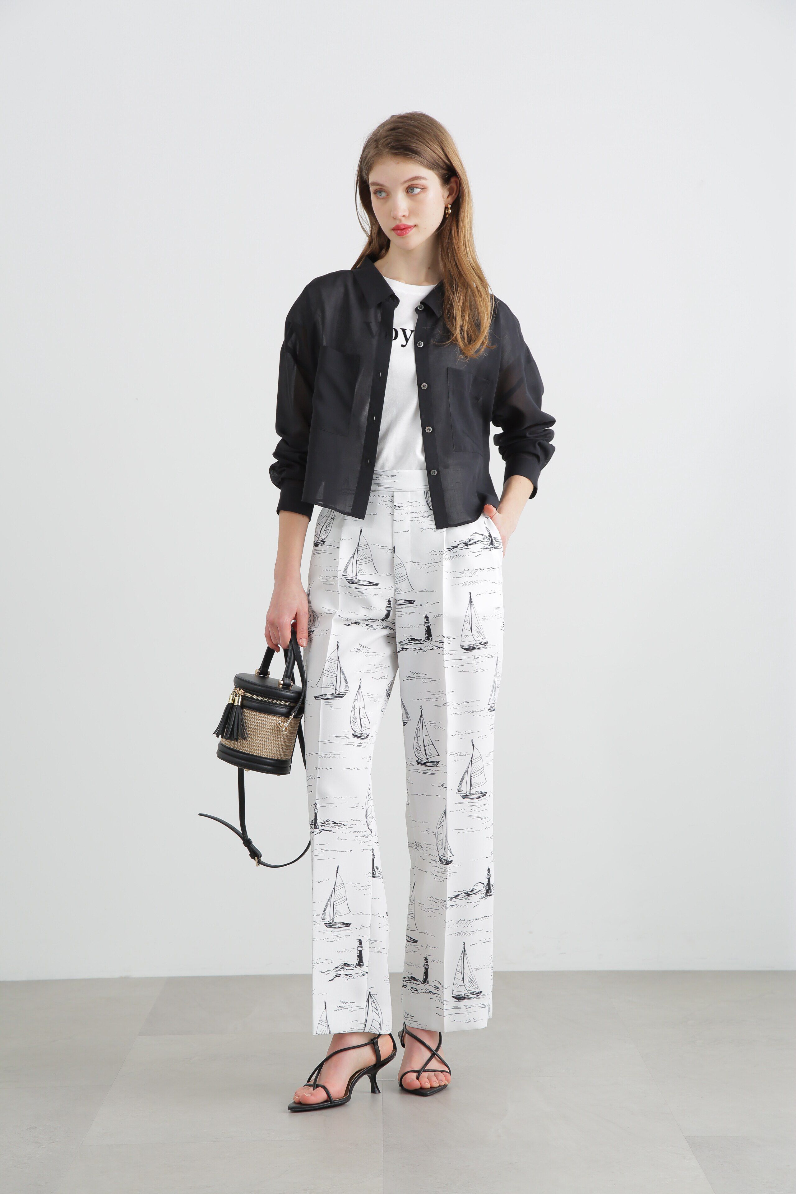  「◆ヨットプリントセミワイドパンツ」|その他|