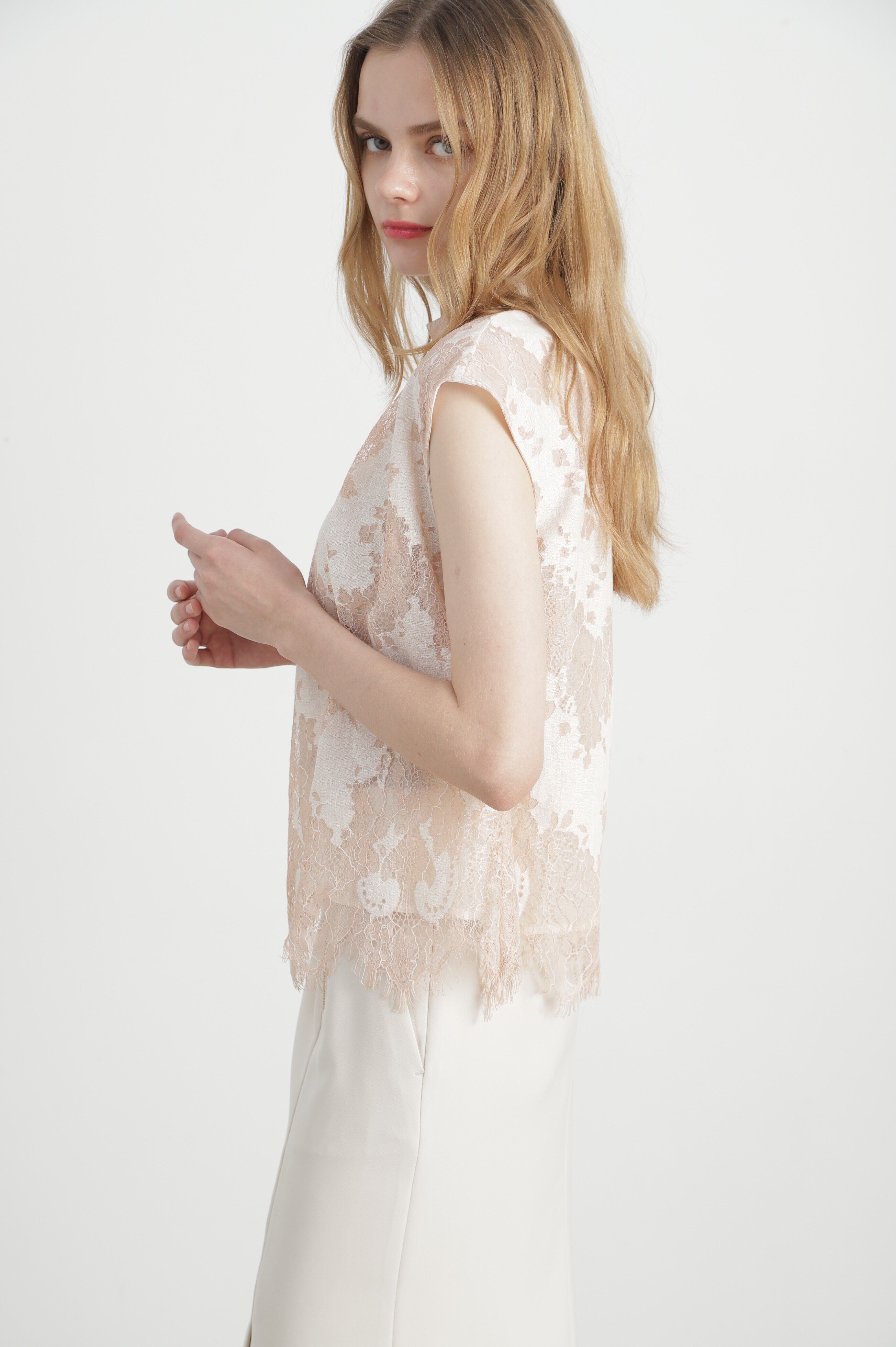  「◆バイカラーレースタックブラウス」|シャツ・ブラウス|