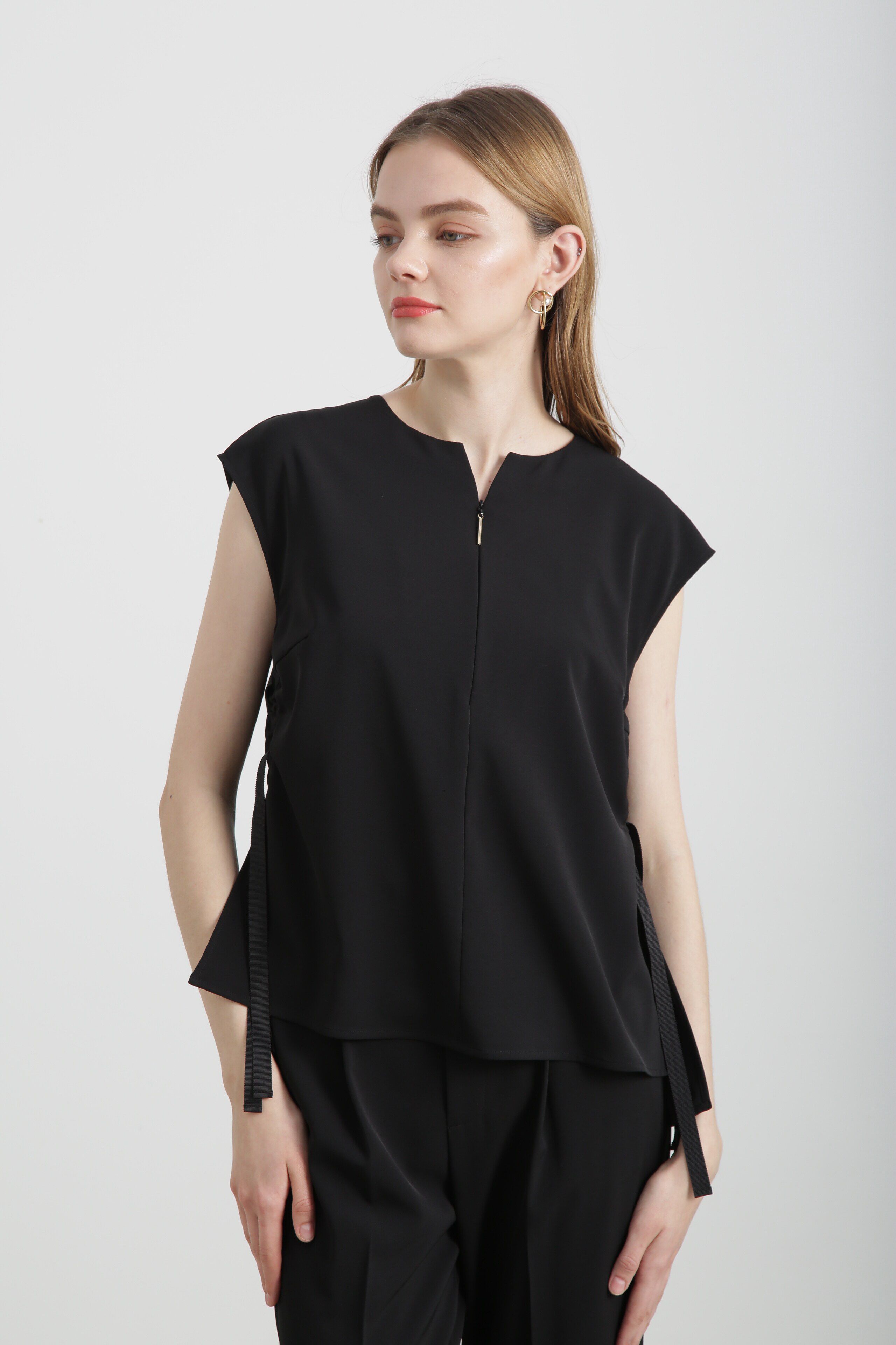  「◆サイドテープブラウス」|シャツ・ブラウス|ブラック