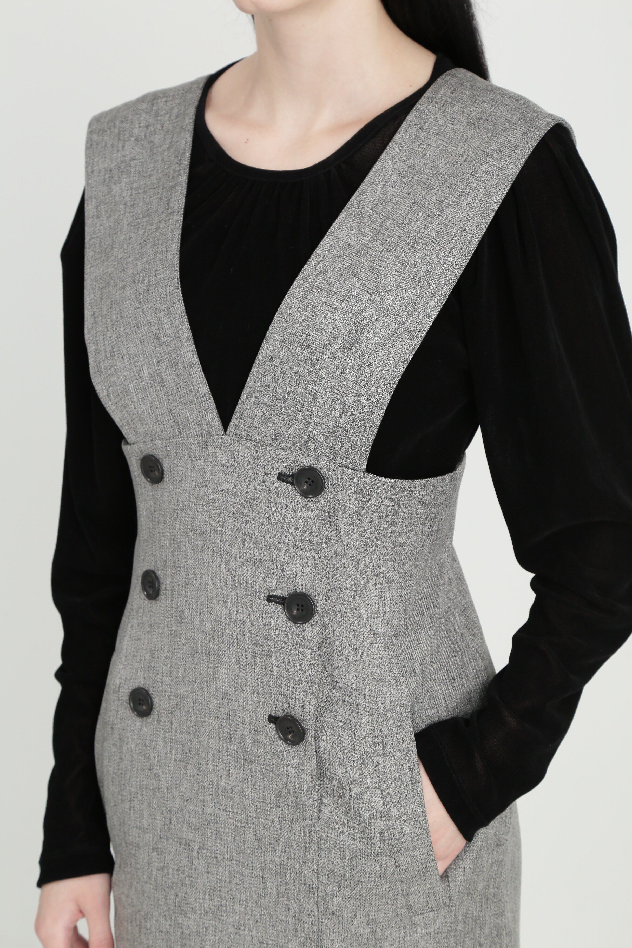  「◆デザインショルダージャンパースカート」|ワンピース|