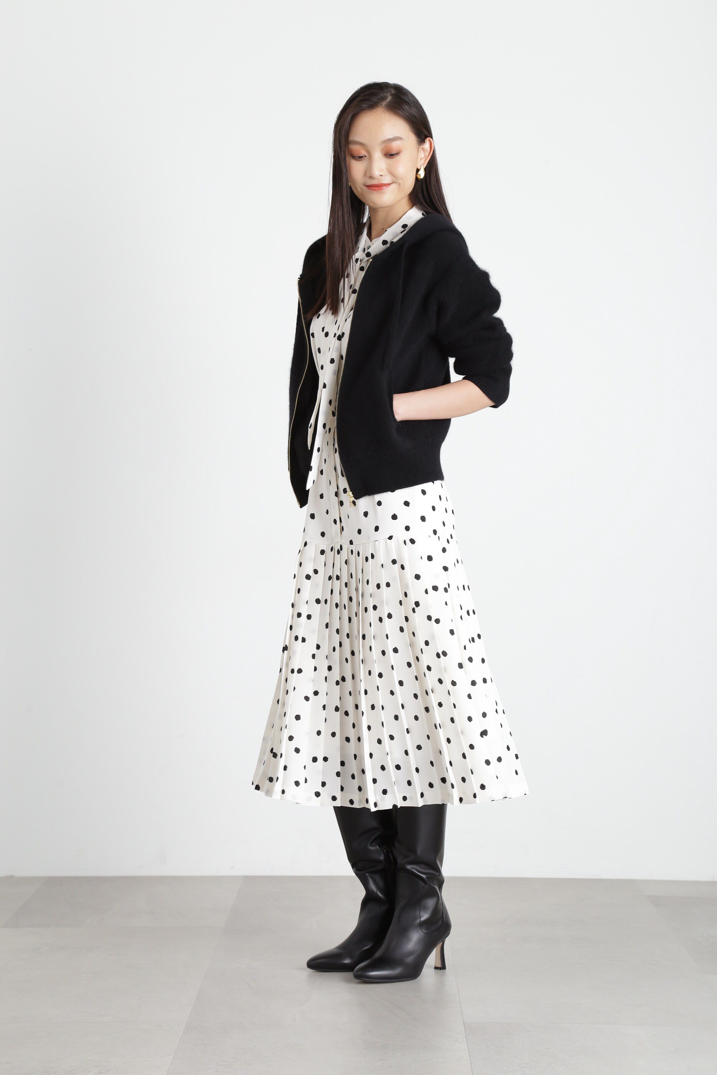  「◆ランダムドットプリーツワンピース」|ワンピース|