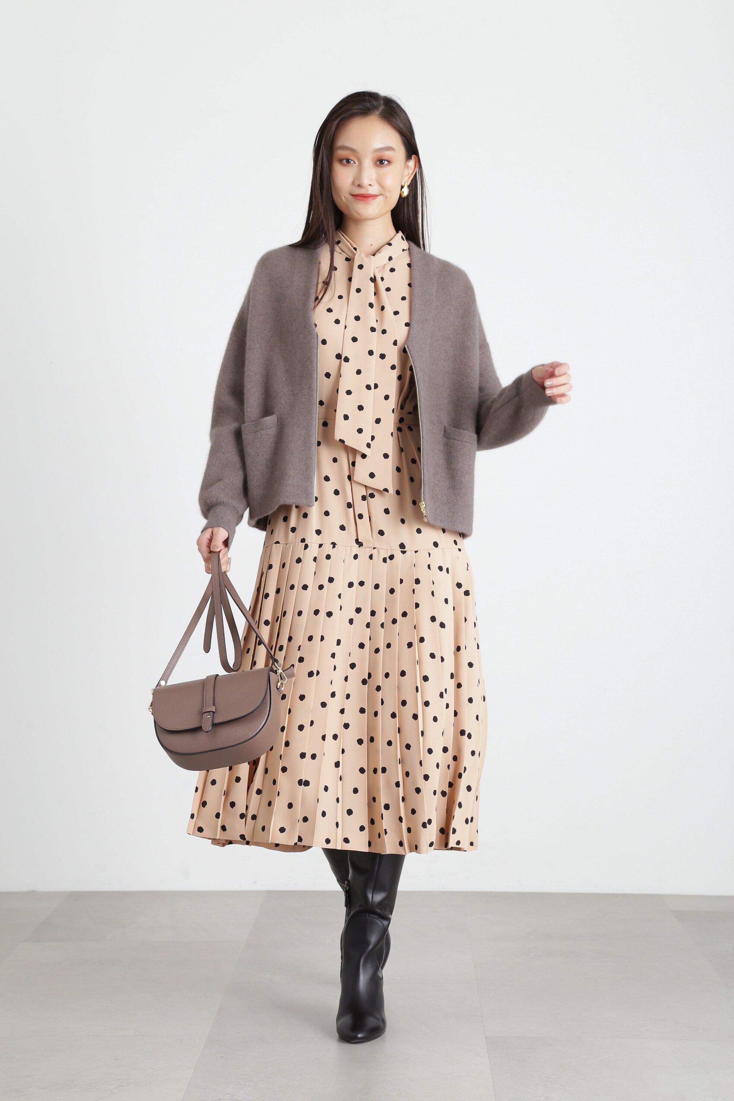  「◆ランダムドットプリーツワンピース」|ワンピース|