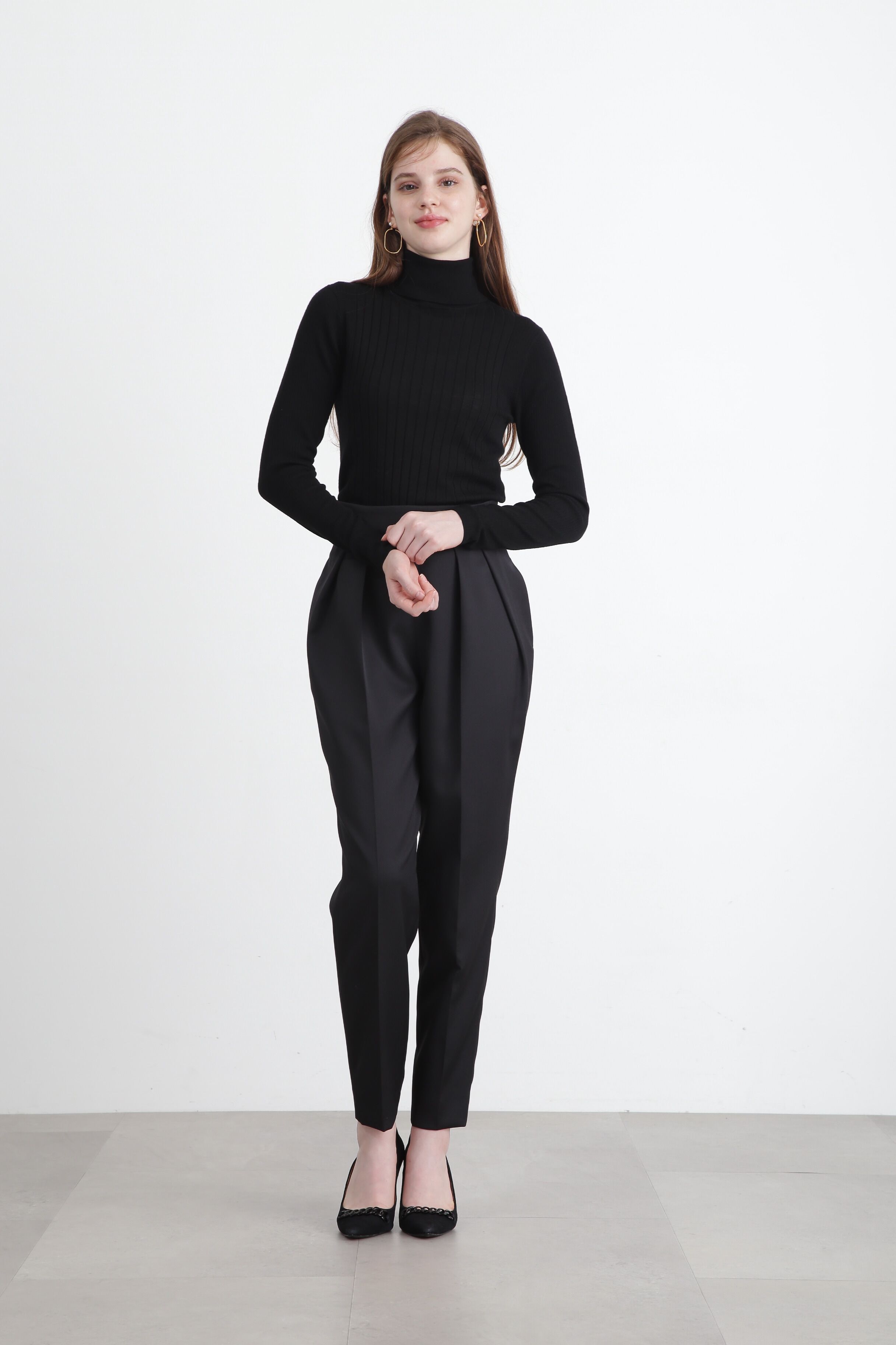  「◆バックボタンリブニットプルオーバー」|ニット・セーター|