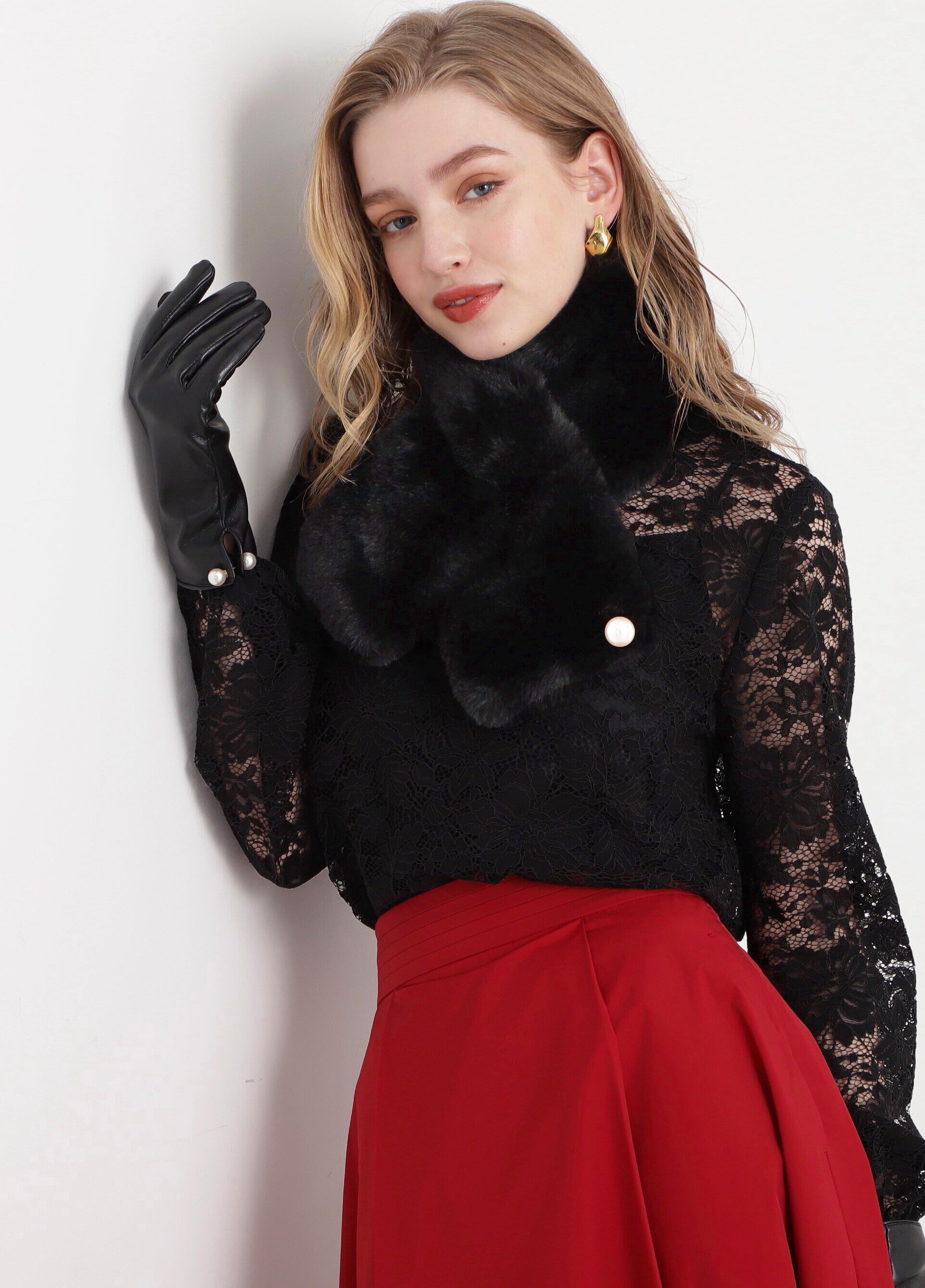  「フォーファーティペット＆パールグローブ」|バンダナ・スカーフ|ブラック