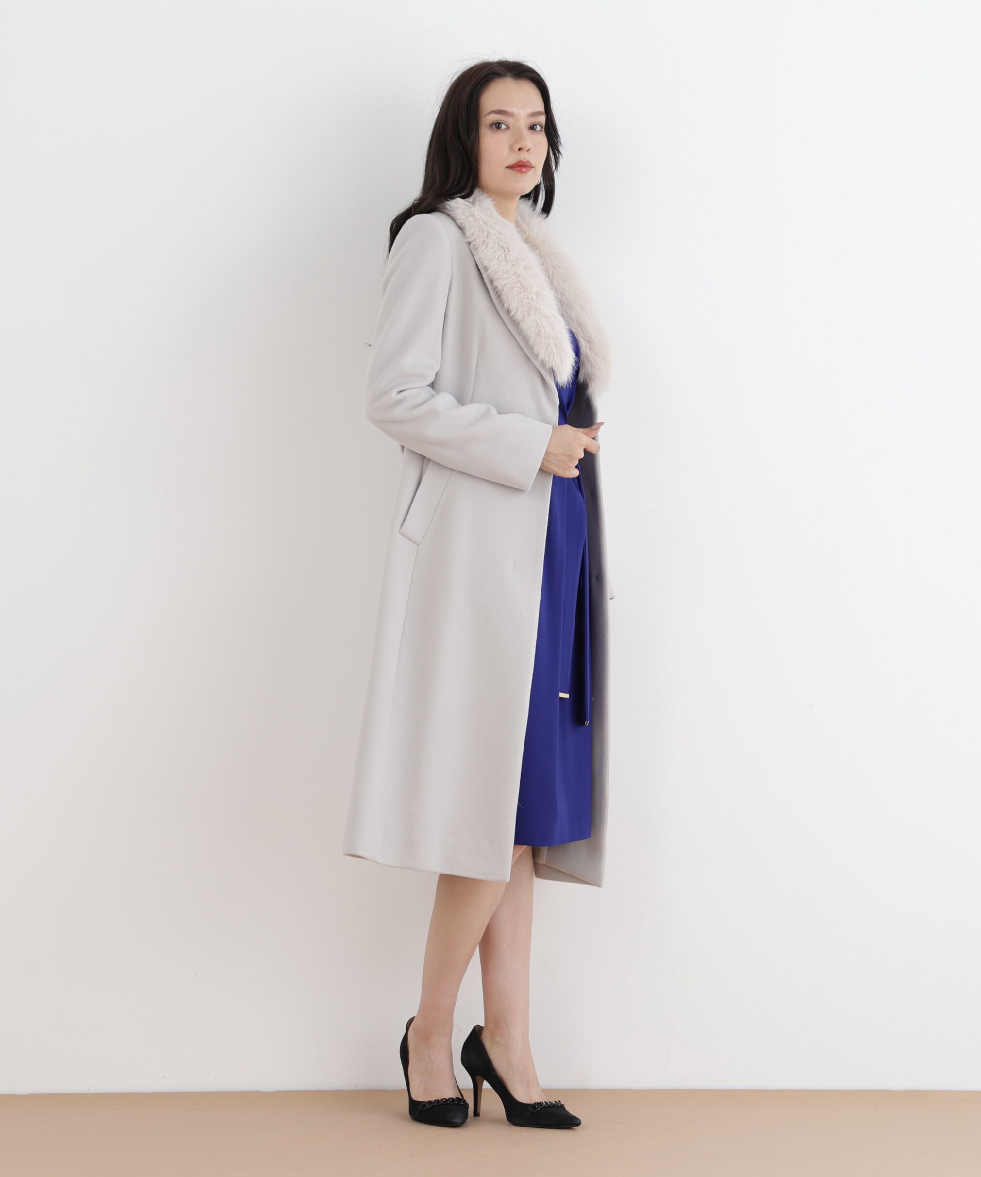  「カシミヤ混ベルテッドコート」|その他|