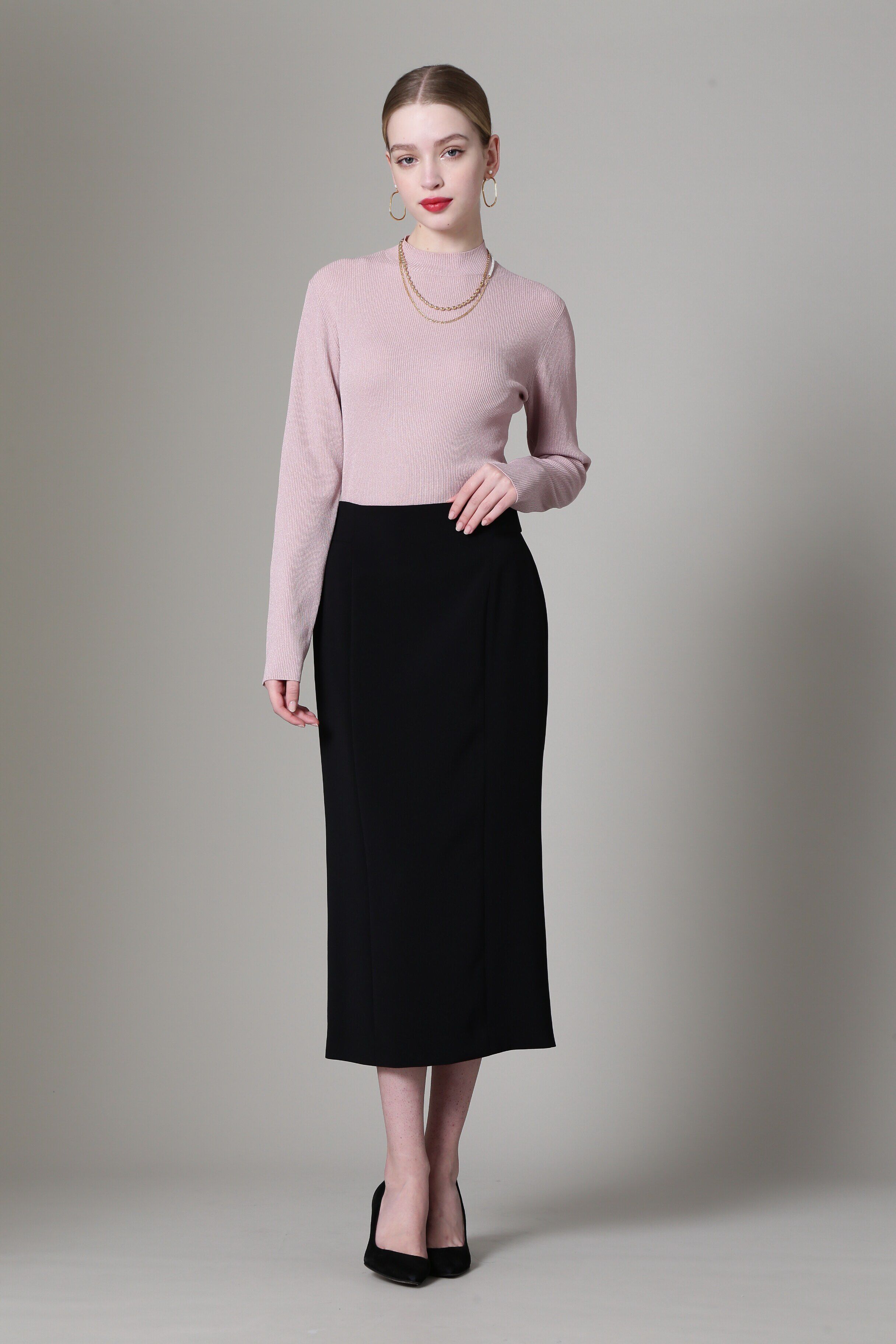  「◆ハイネックラメニットトップス」|ニット・セーター|