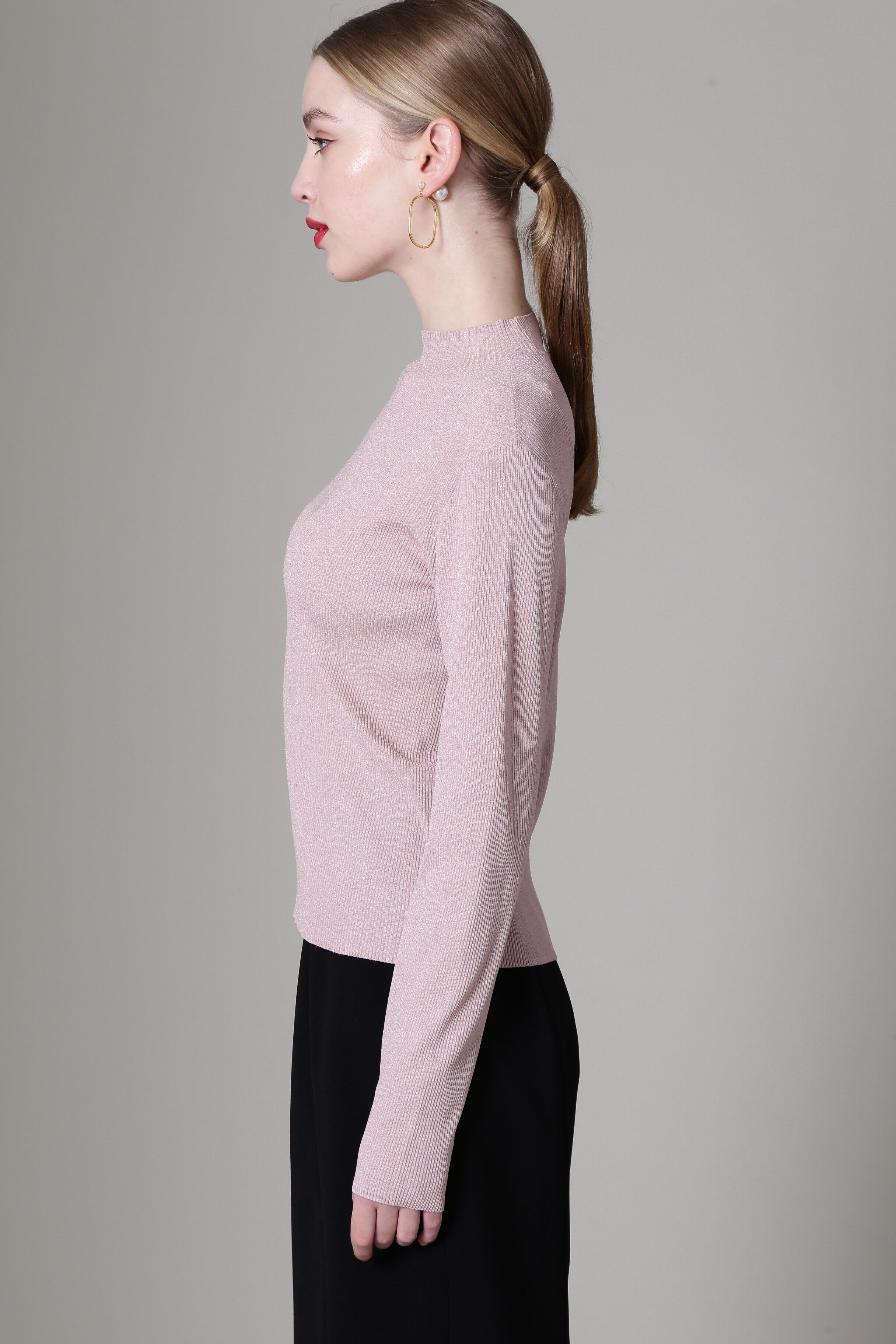  「◆ハイネックラメニットトップス」|ニット・セーター|