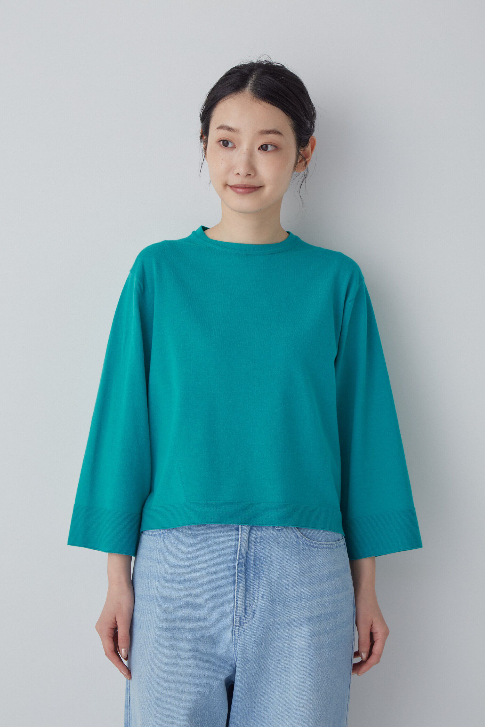  「◆コットンポリエステルキュプラニットプルオーバー」|ニット・セーター|