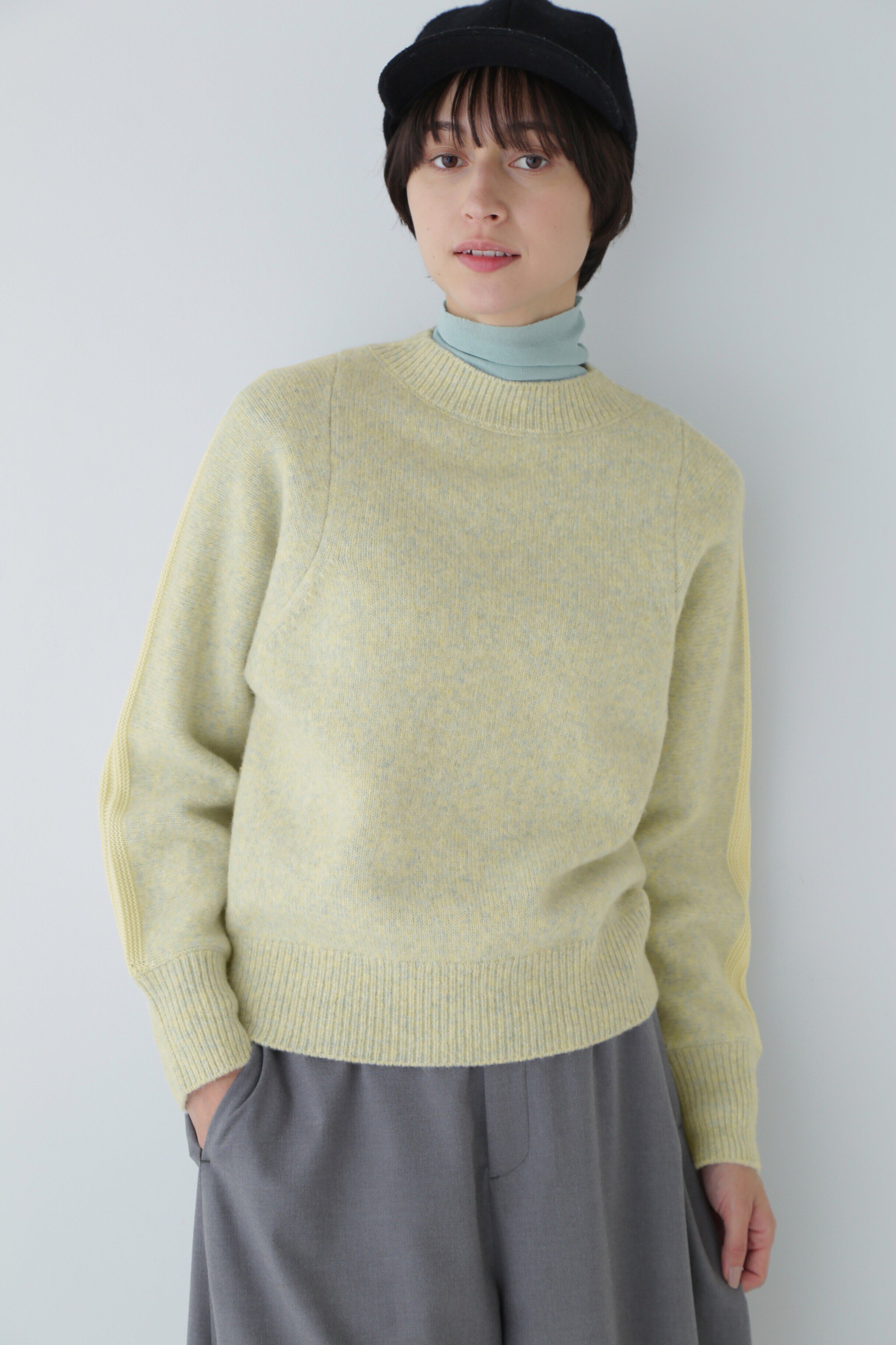  「◆袖ラインニット」|ニット・セーター|グリーン