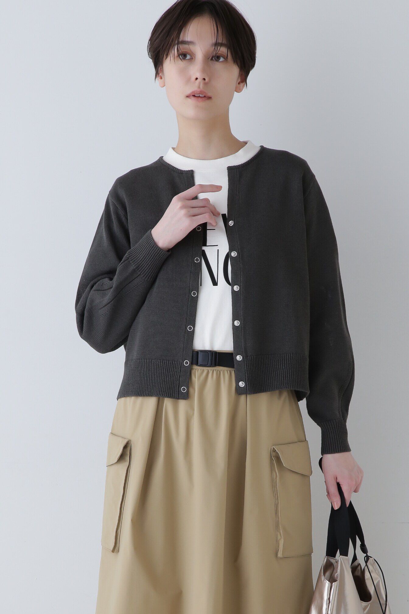  「◆ミドルゲージギマカーディガン」|ニット・セーター|ダークカーキ