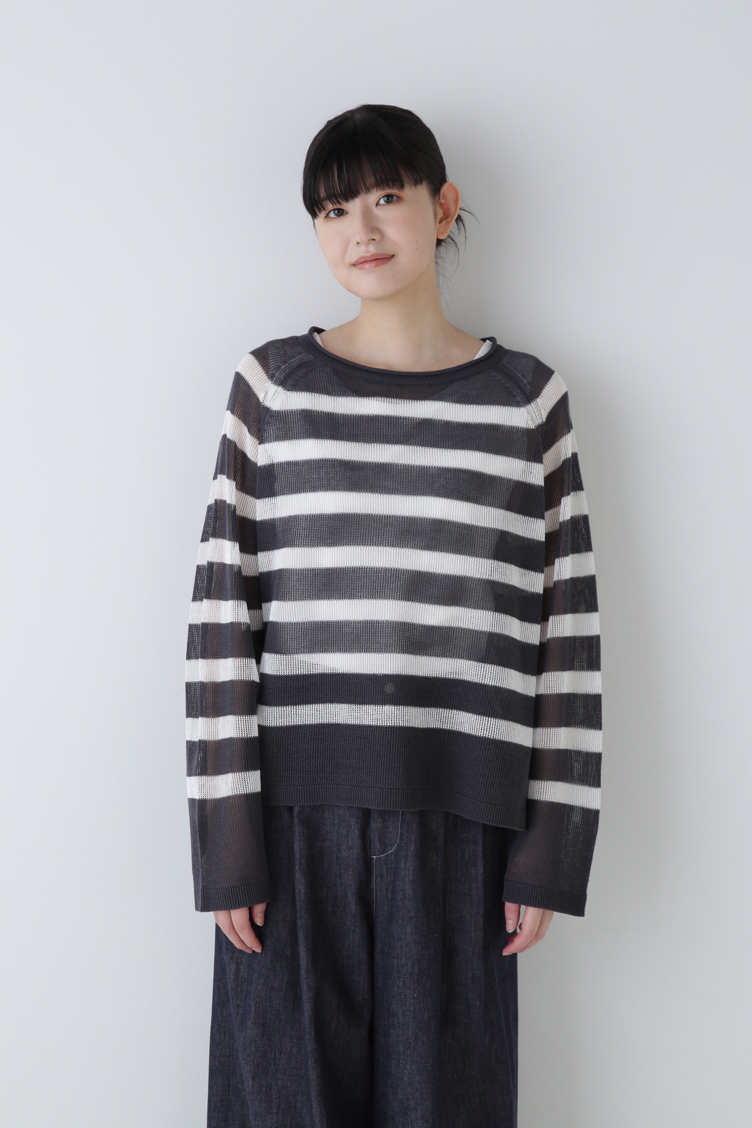  「◆ハイゲージギマボーダーニットプルオーバー」|ニット・セーター|